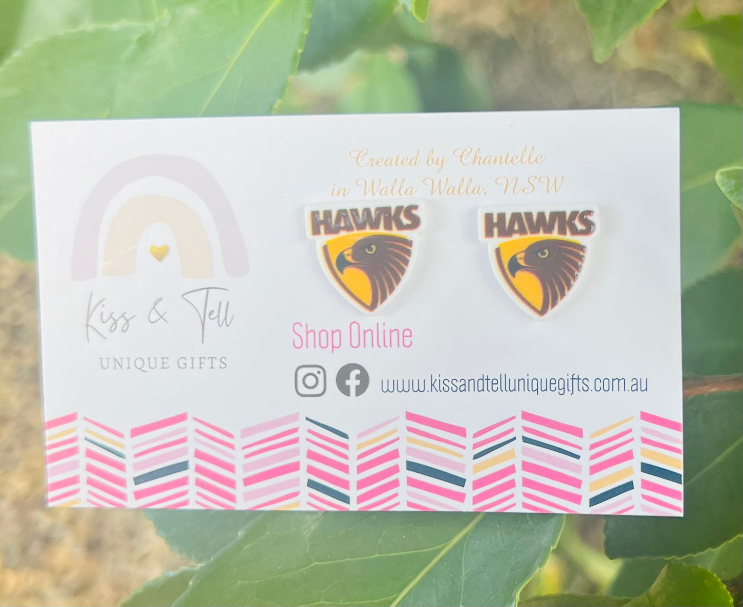 AFL Hawthorn Hawks Team Stud Earrings