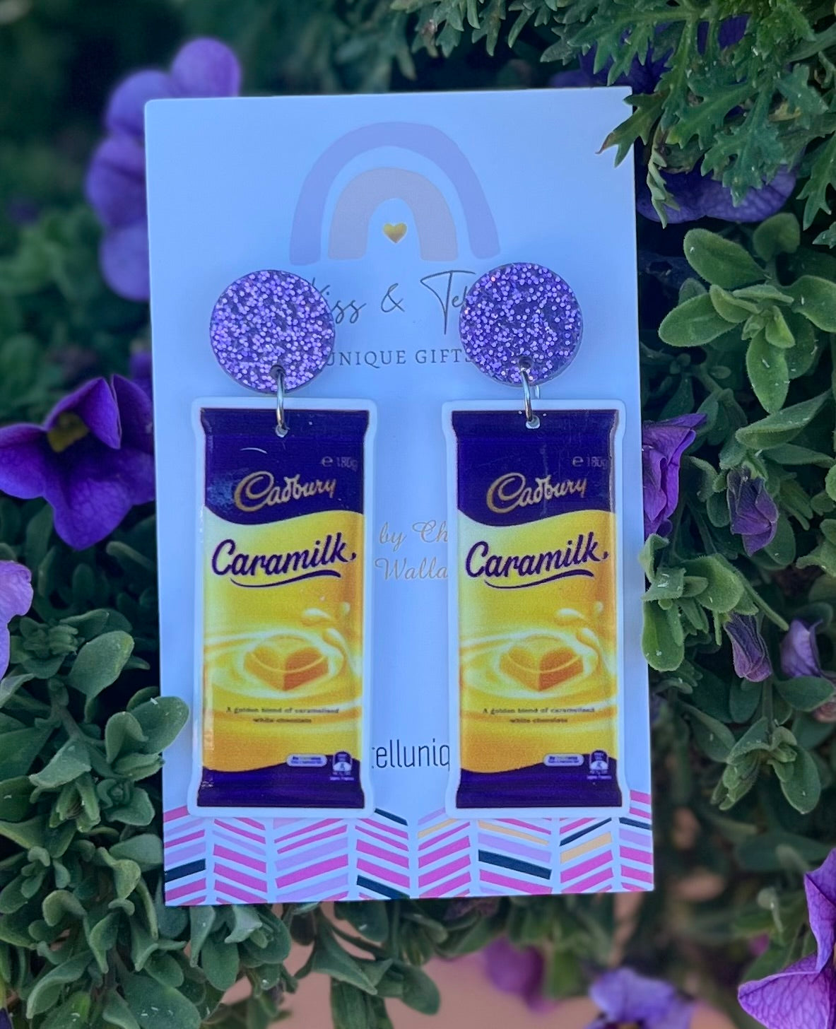 * SALE * Caramilk Chocolate Block Dangle Earrings