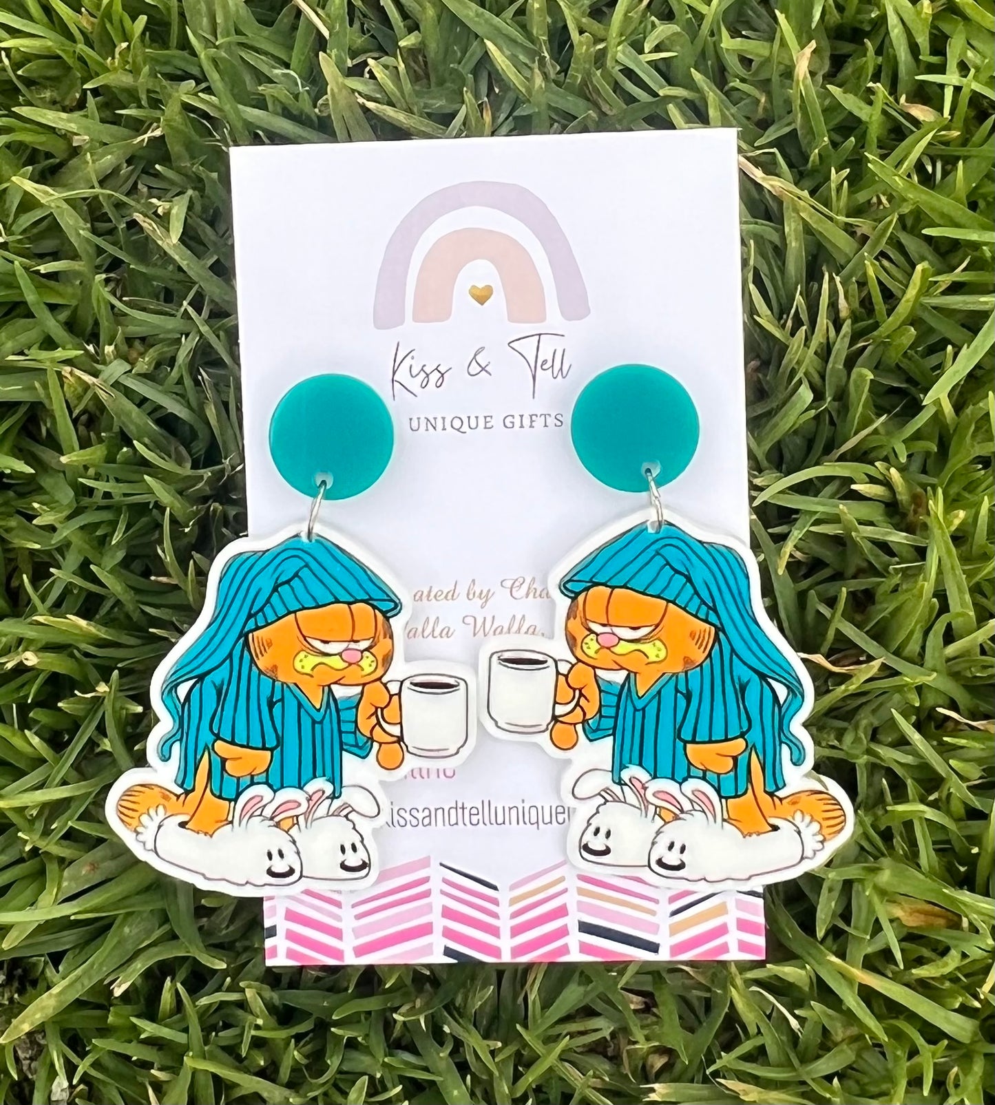 Coffee Garfield Dangle Earrings