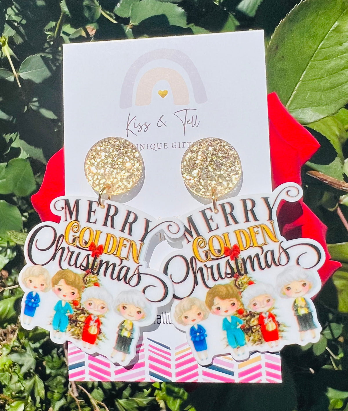 Golden Girls Christmas Dangle Earrings