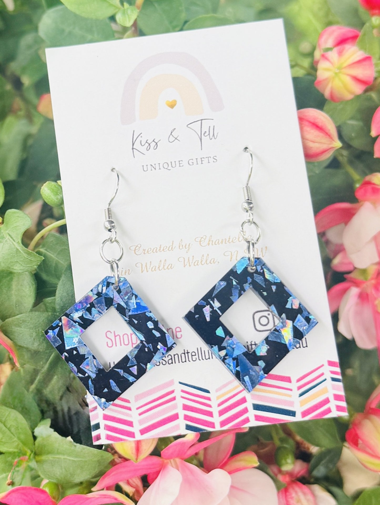 Ice-Blue Diamond Dangle Earrings