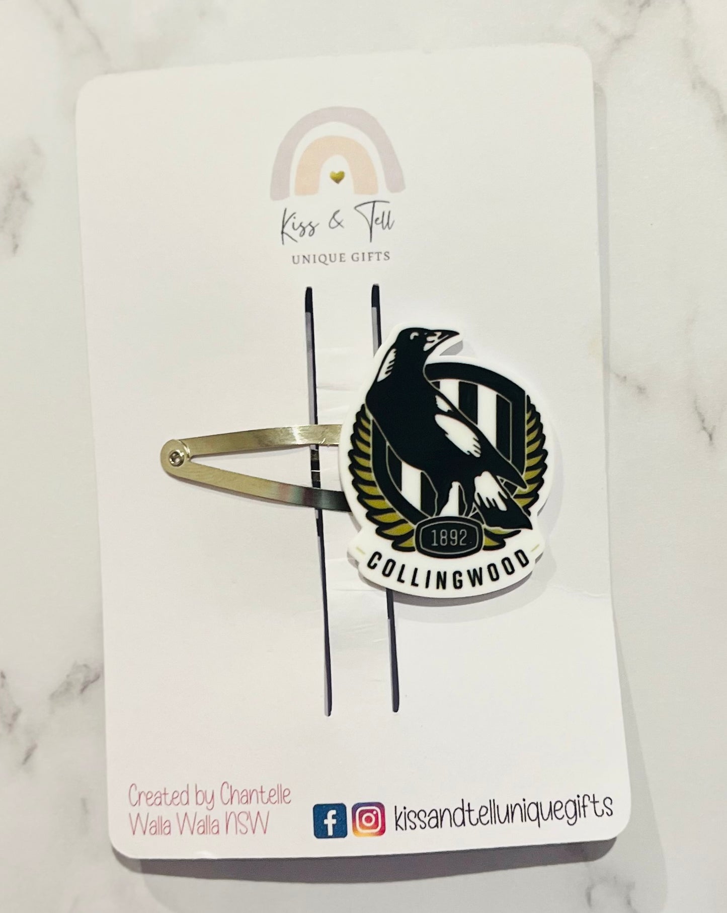 Magpies Team Hair Clip