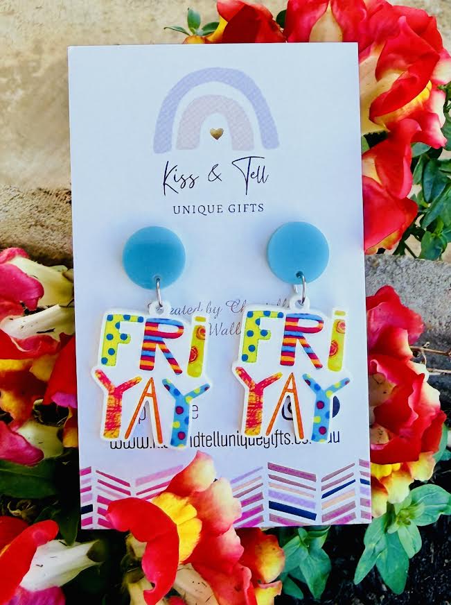 Colourful FRIYAY Dangle Earrings