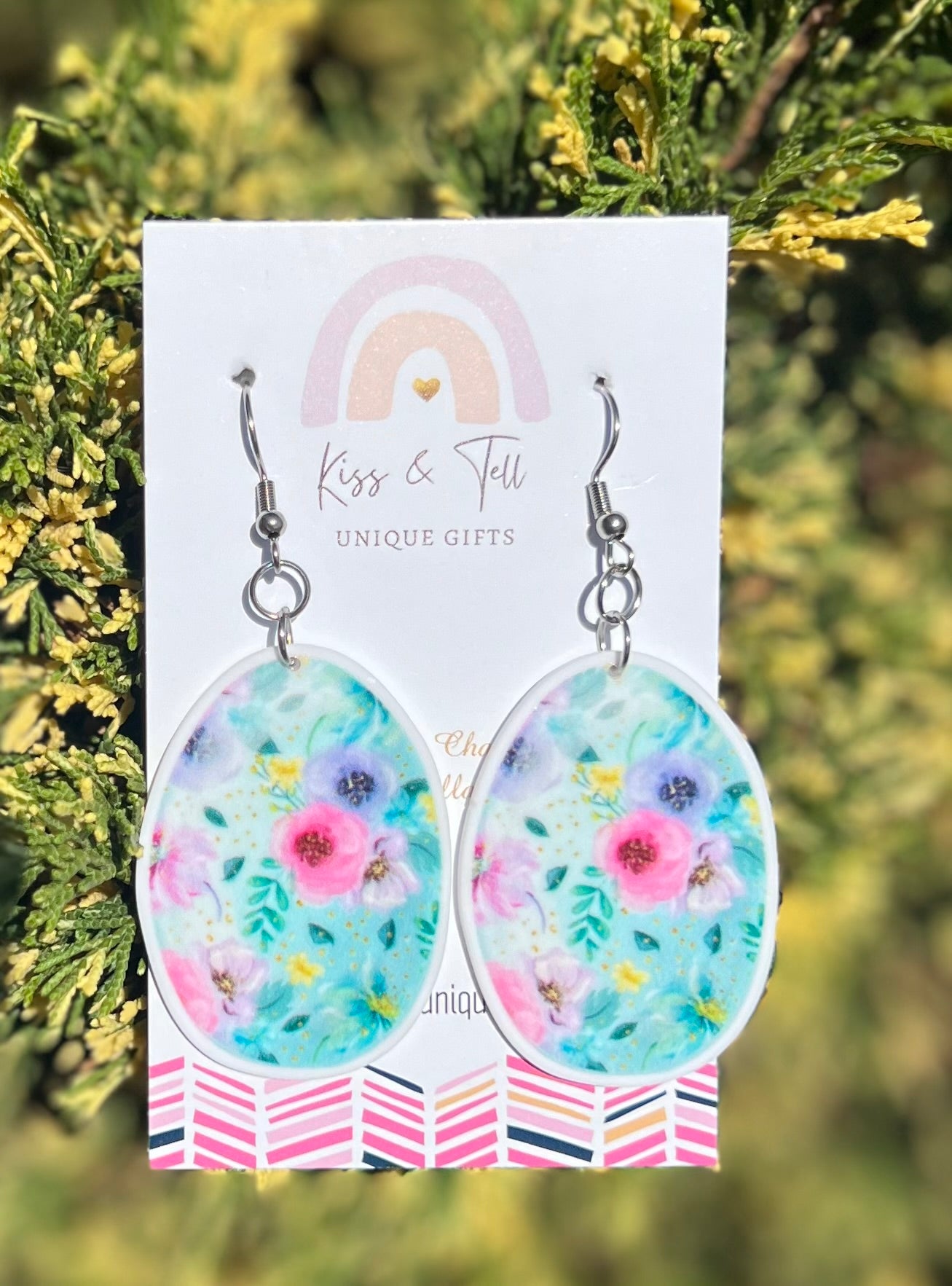 Floral Easter Egg Dangle Earrings