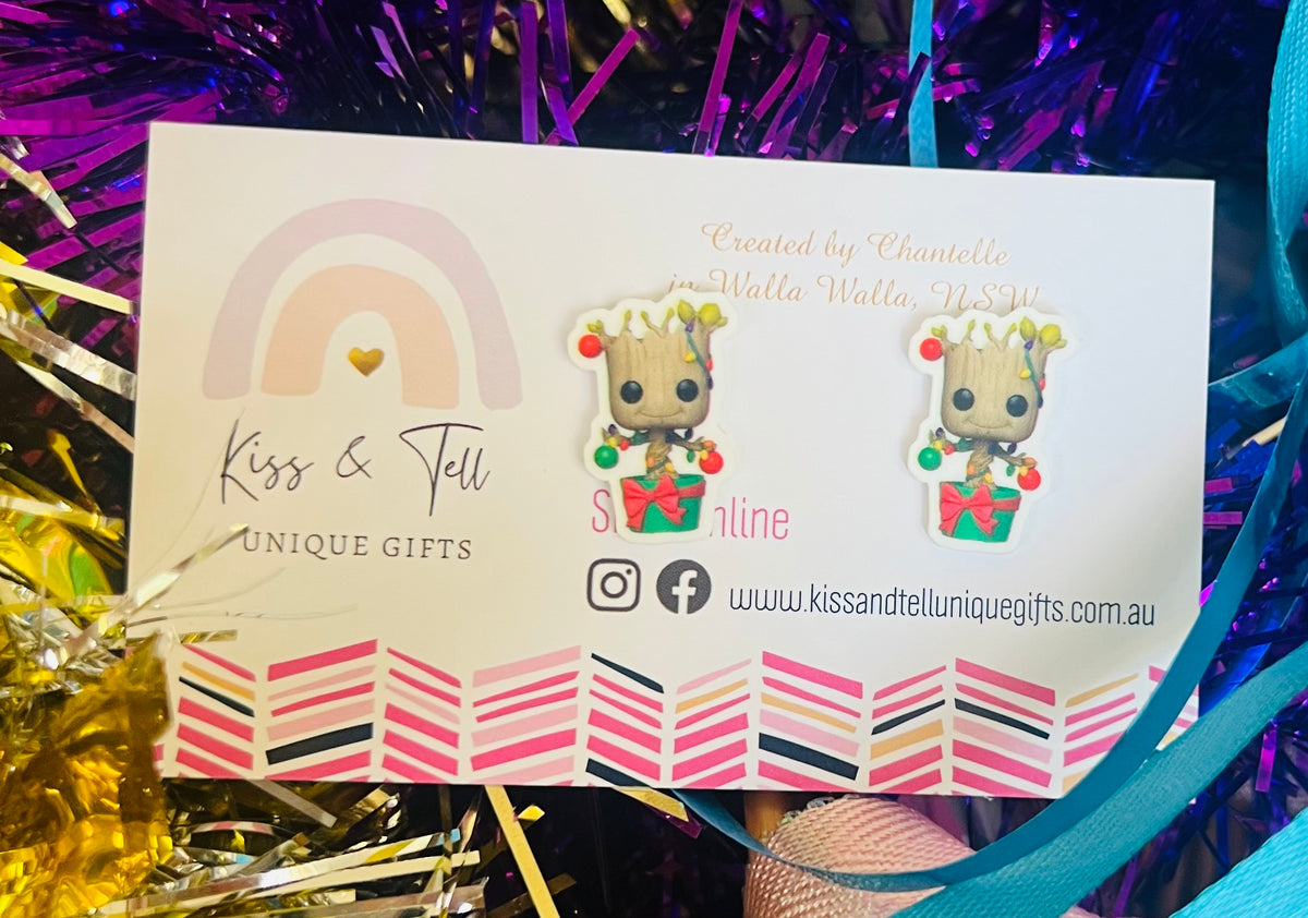 * SALE * Christmas Groot Stud Earrings