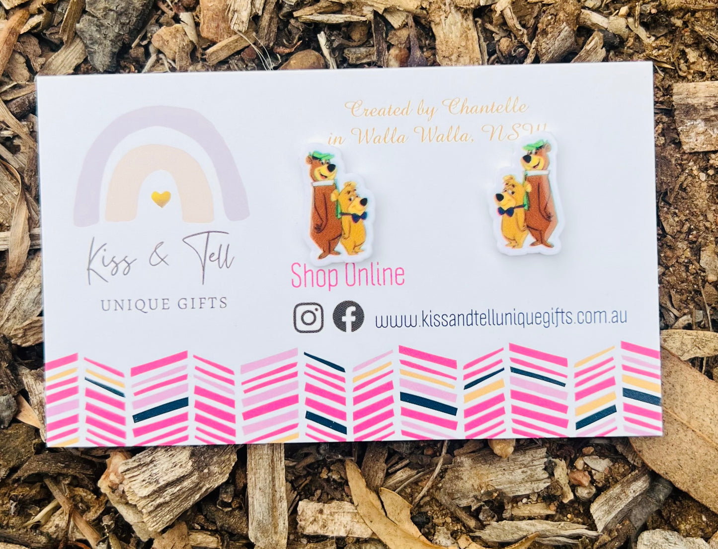 Yogi & Boo Boo Bear Stud Earrings