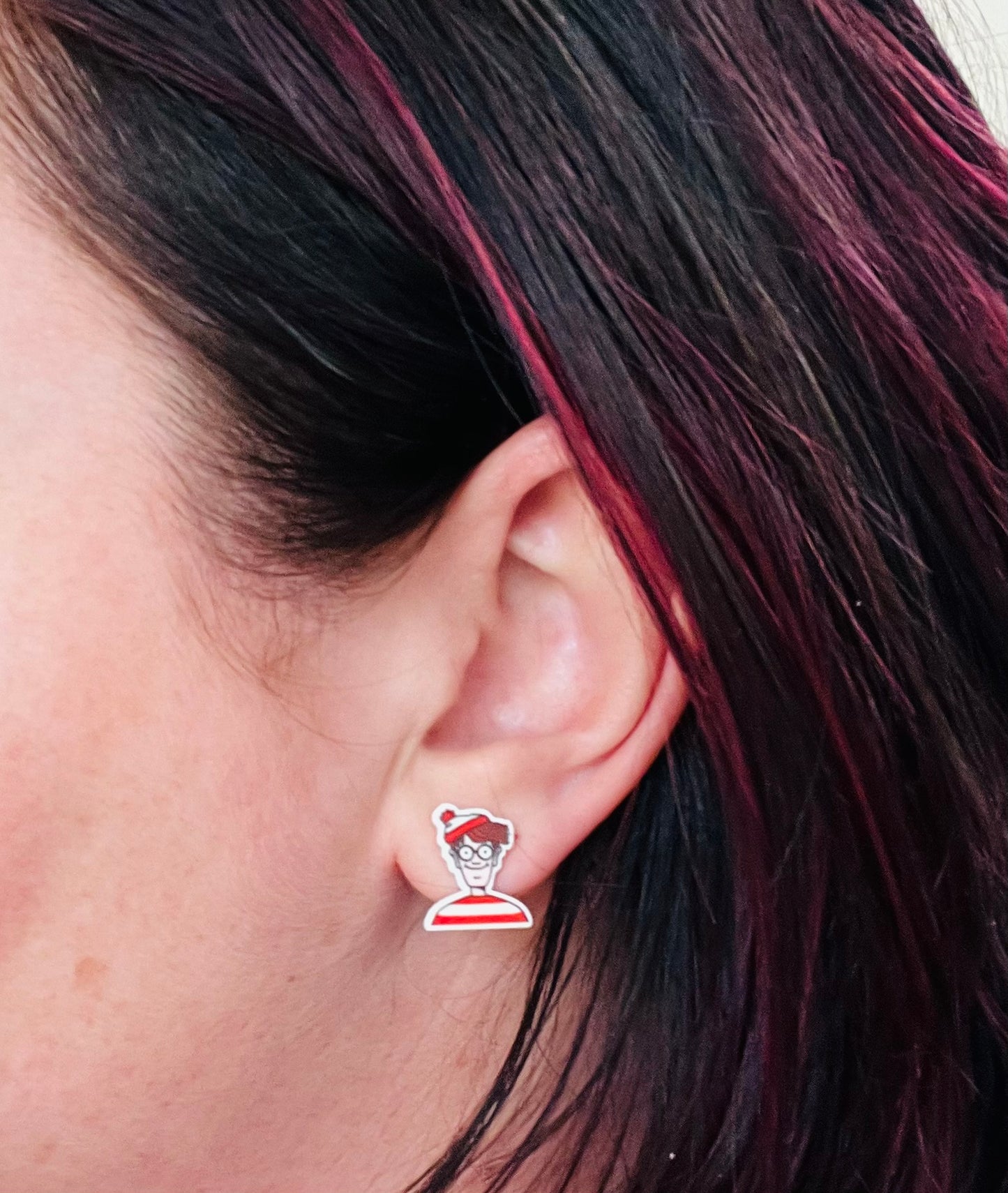 Where's Wally Character Stud Earrings