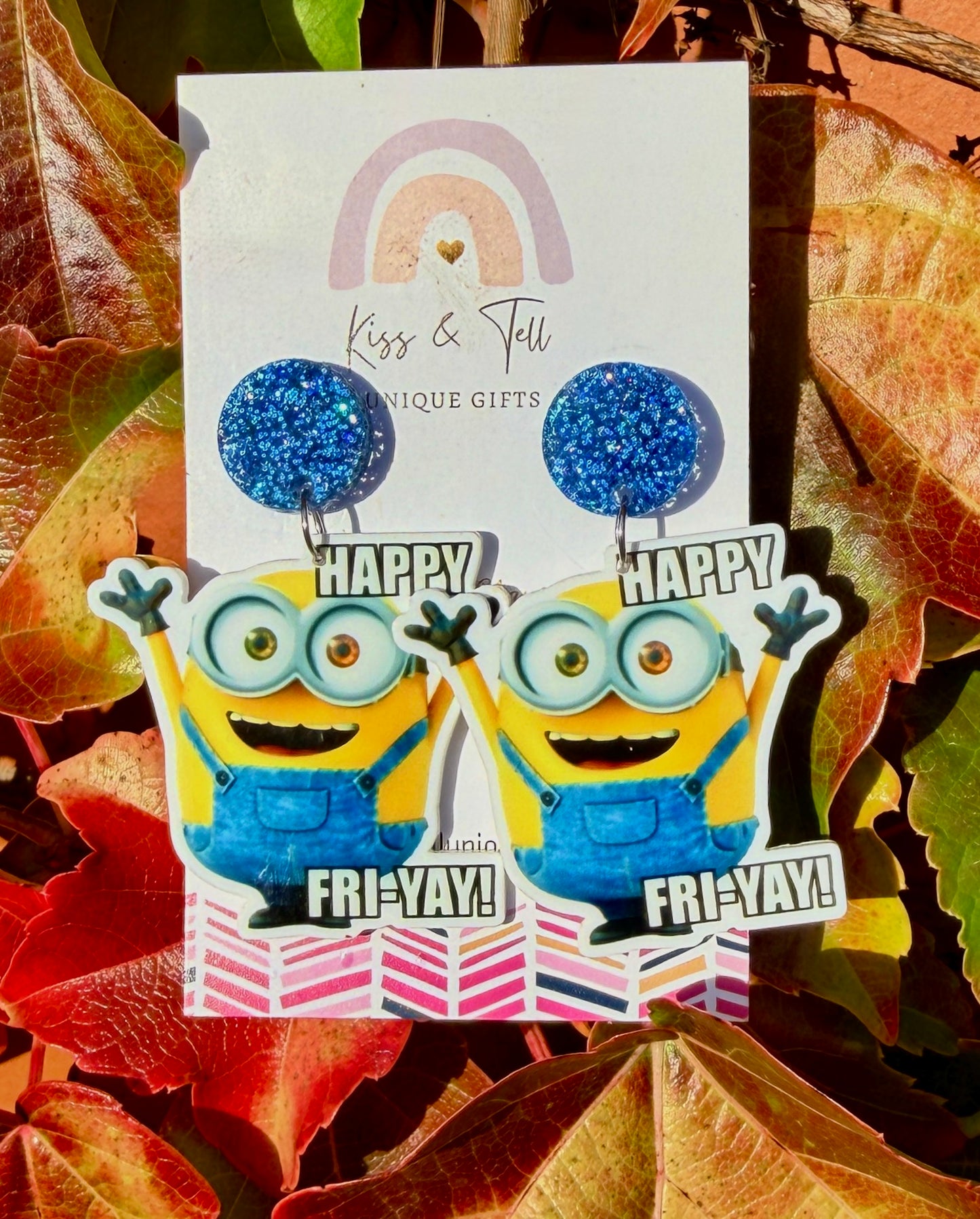 'Happy Friday' Minion Dangle Earrings