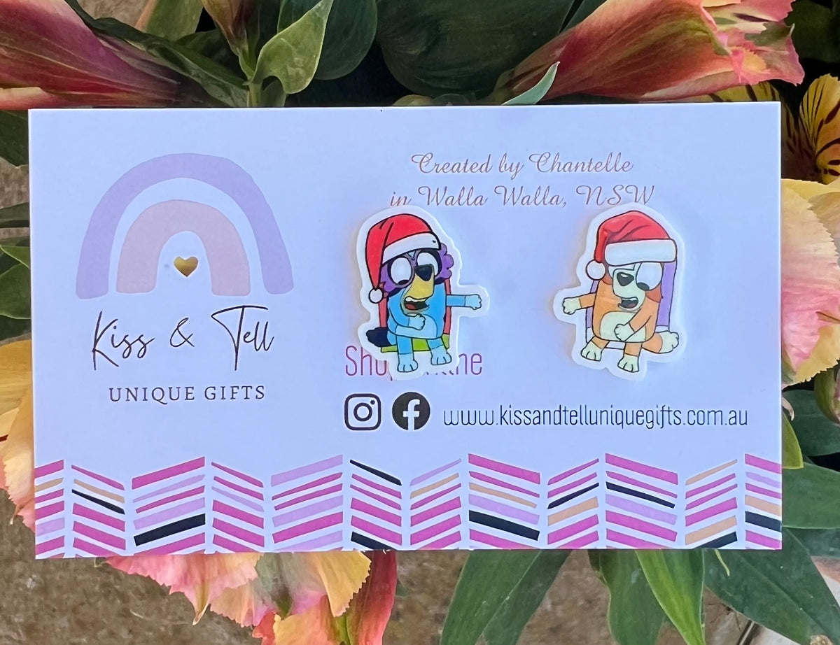 Christmas Bluey Granny Stud Earrings