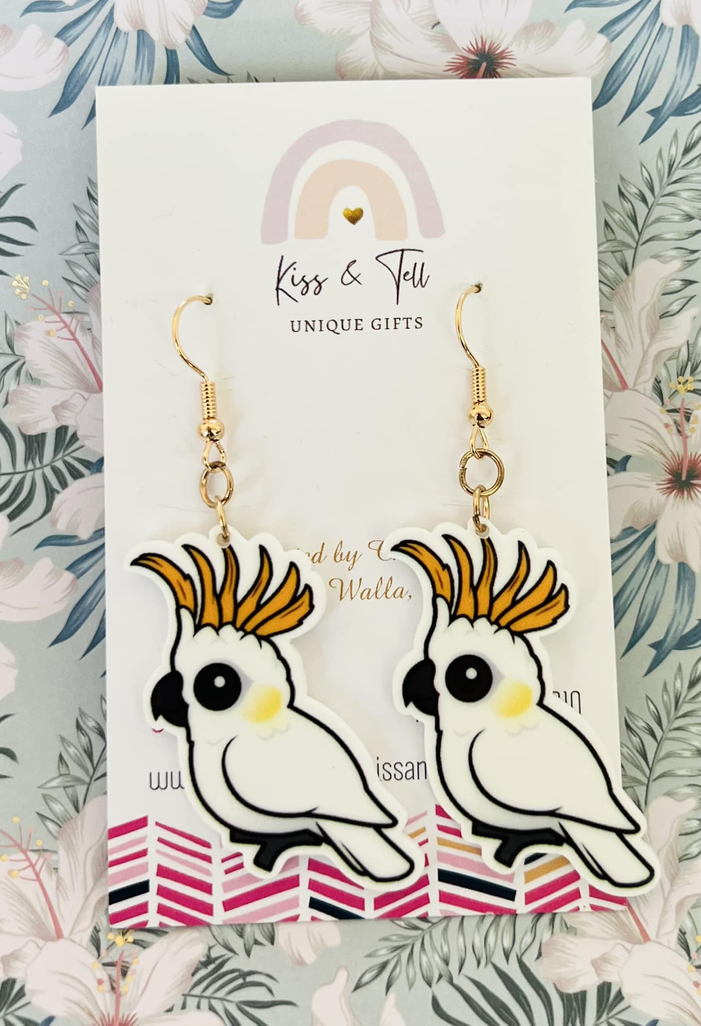 Cockatoo Bird Dangle Earrings