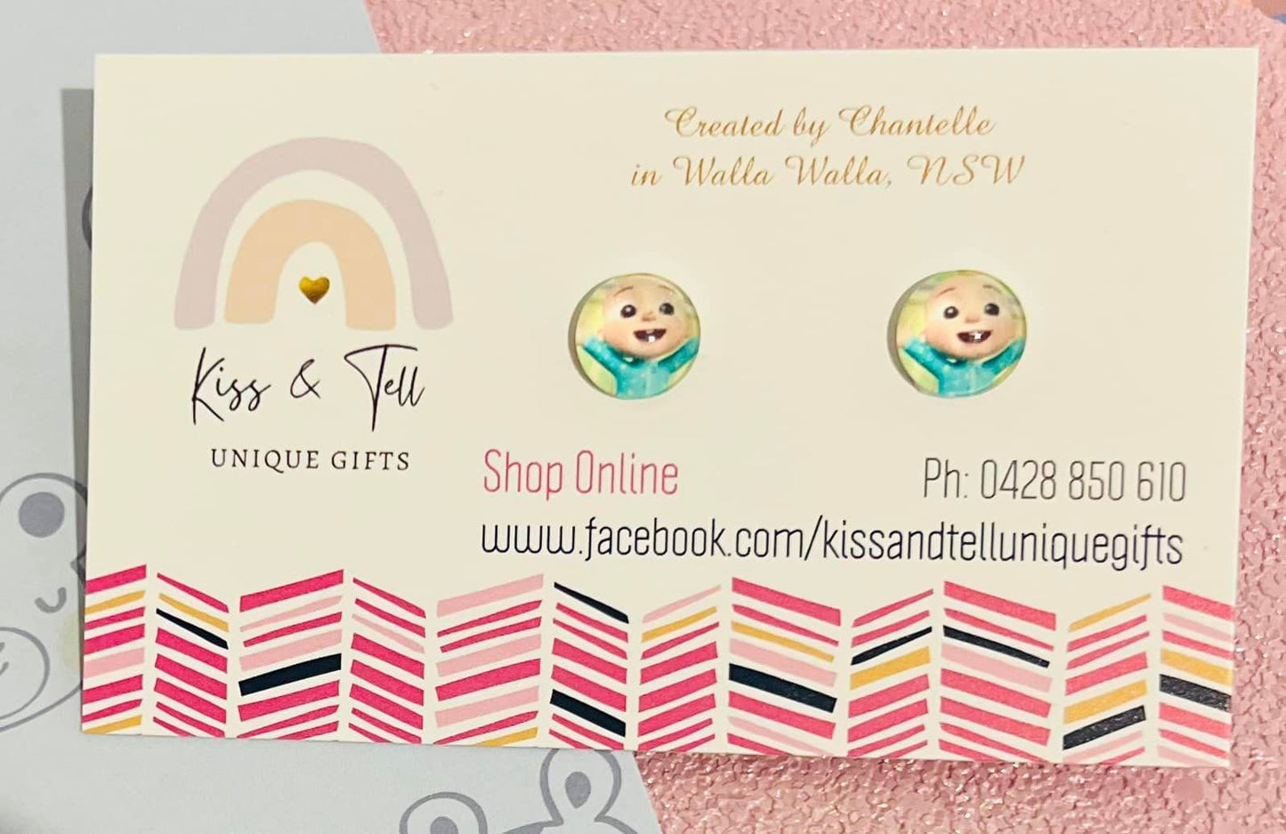 Cocomelon JJ Small Glass Stud Earrings