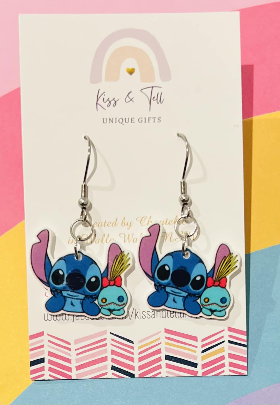 Stitch & Teddy (Smaller) Dangle Earrings