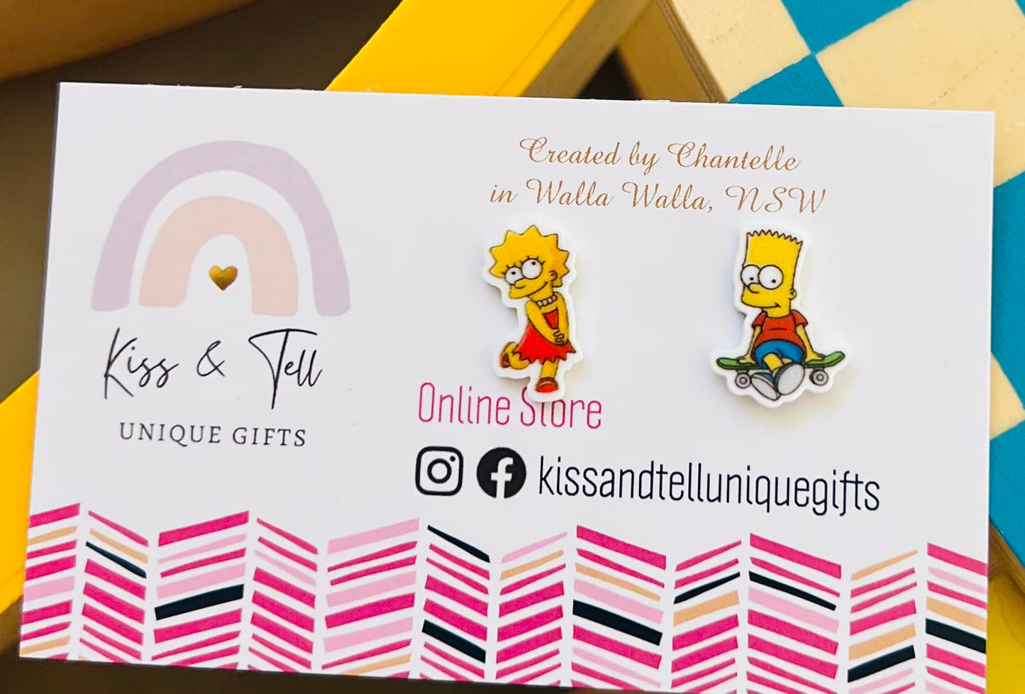 Lisa & Bart Simpson Stud Earrings