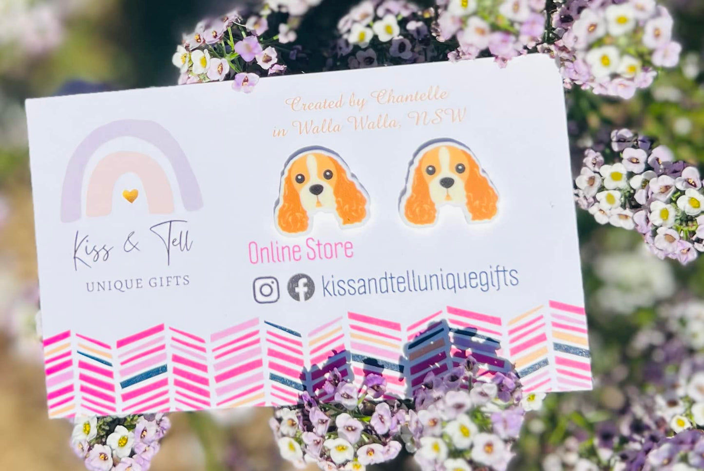 Cavalier Dog Stud Earrings