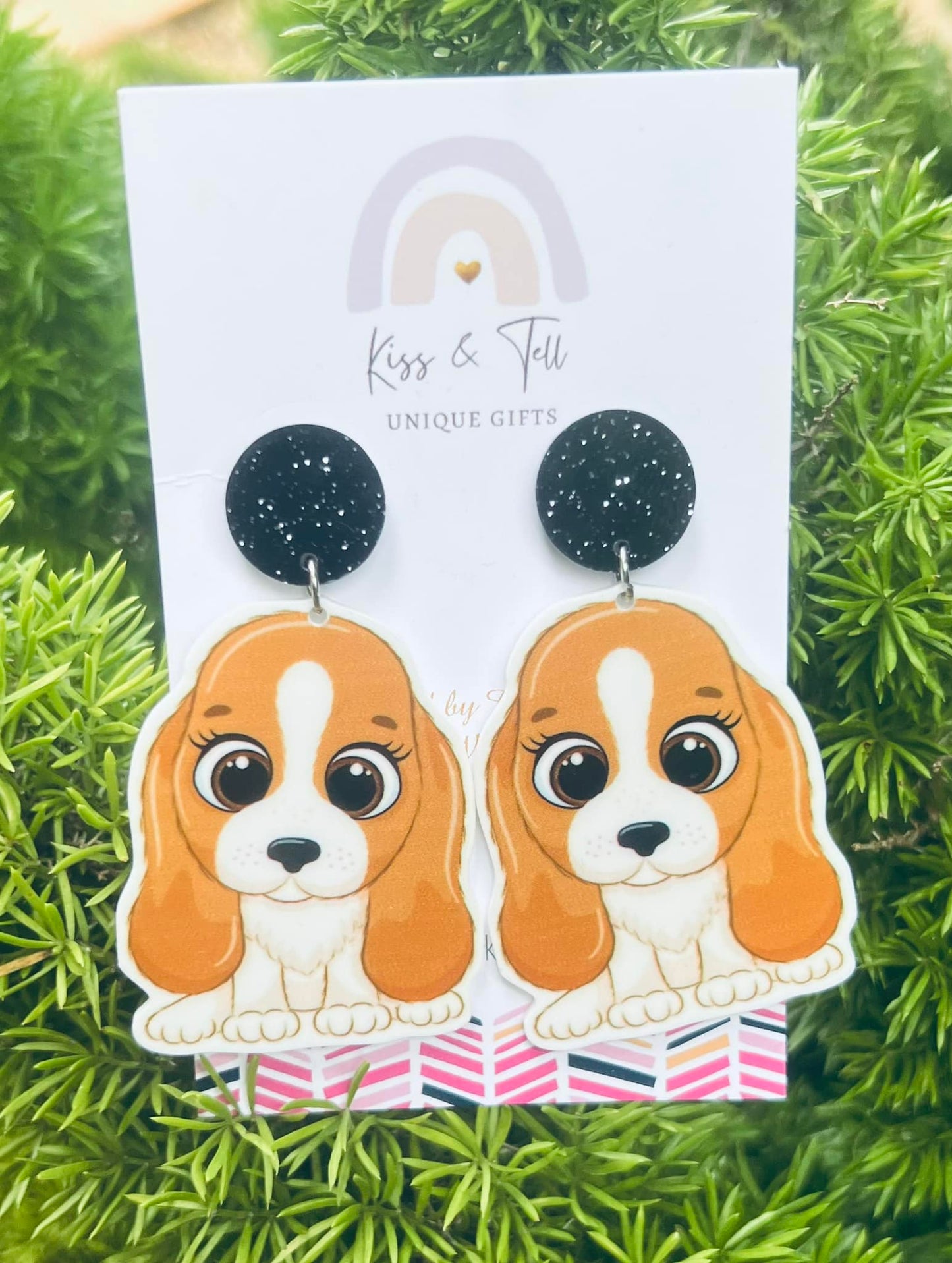 Cute Cavalier Dog Dangle Earrings