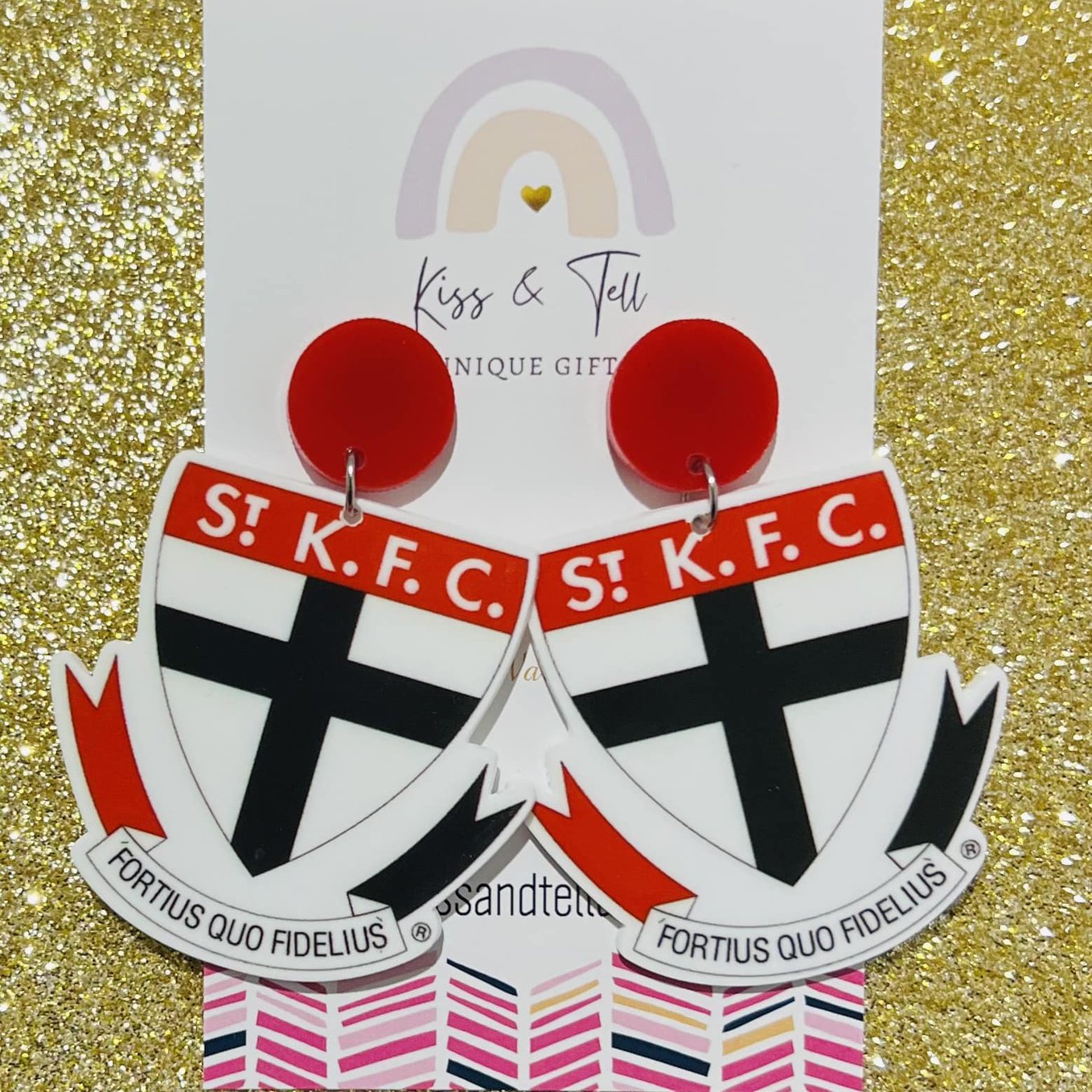 AFL St Kilda Saints Team Dangle Earrings