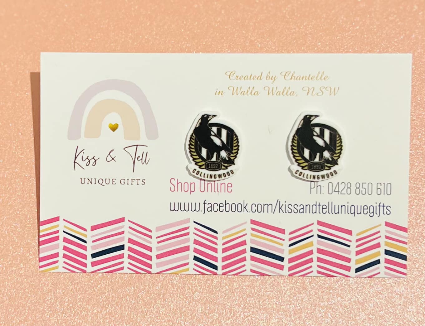 AFL Collingwood Magpies Team Stud Earrings