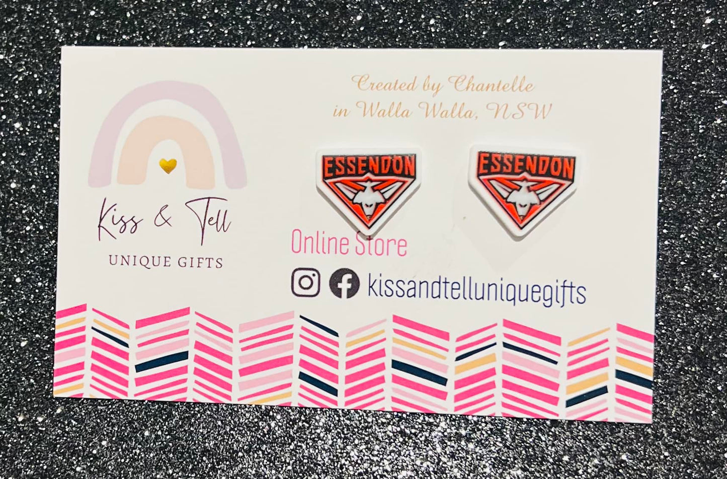 AFL Essendon Bombers Team Stud Earrings