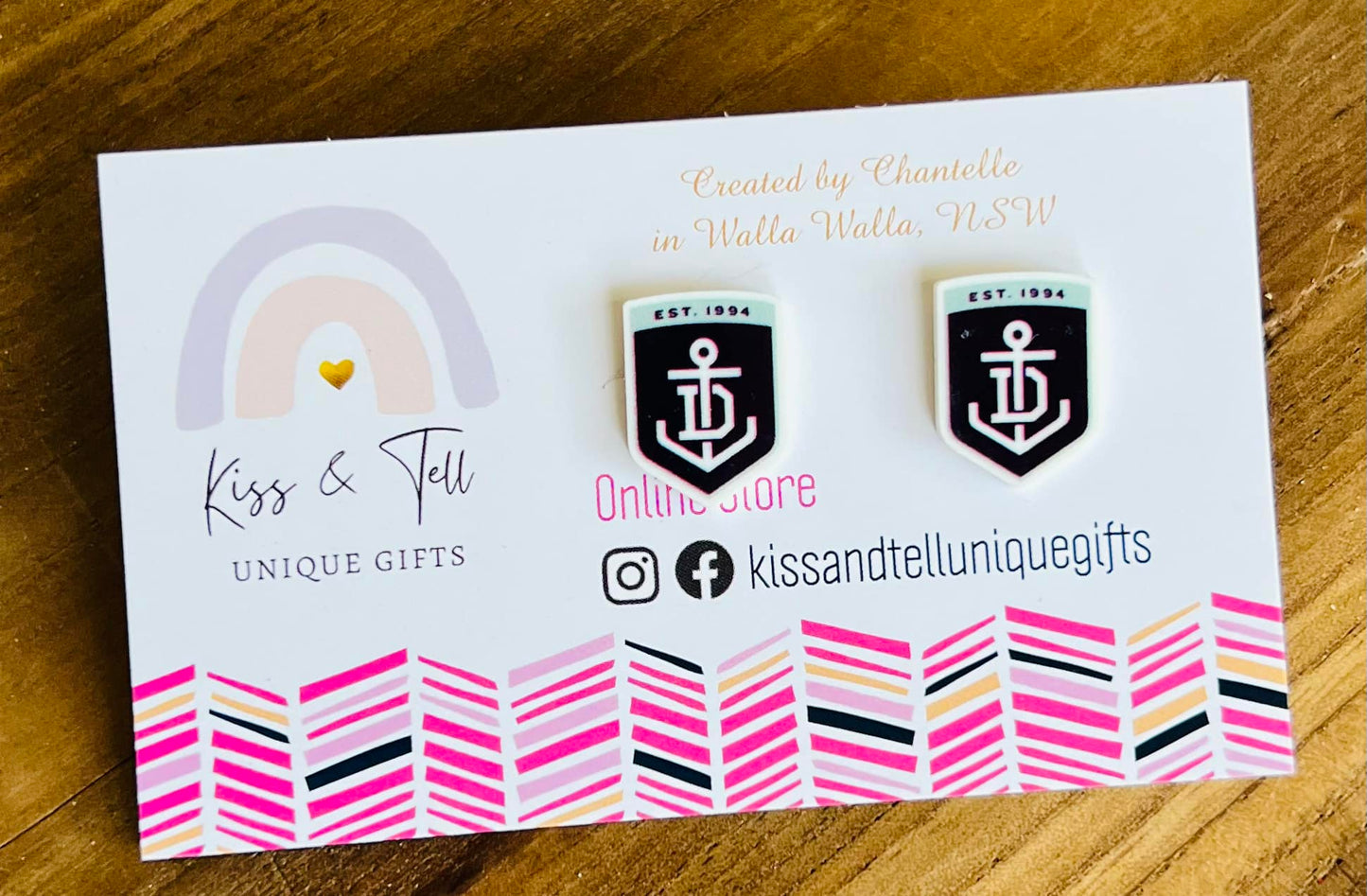 AFL Fremantle Dockers Team Stud Earrings