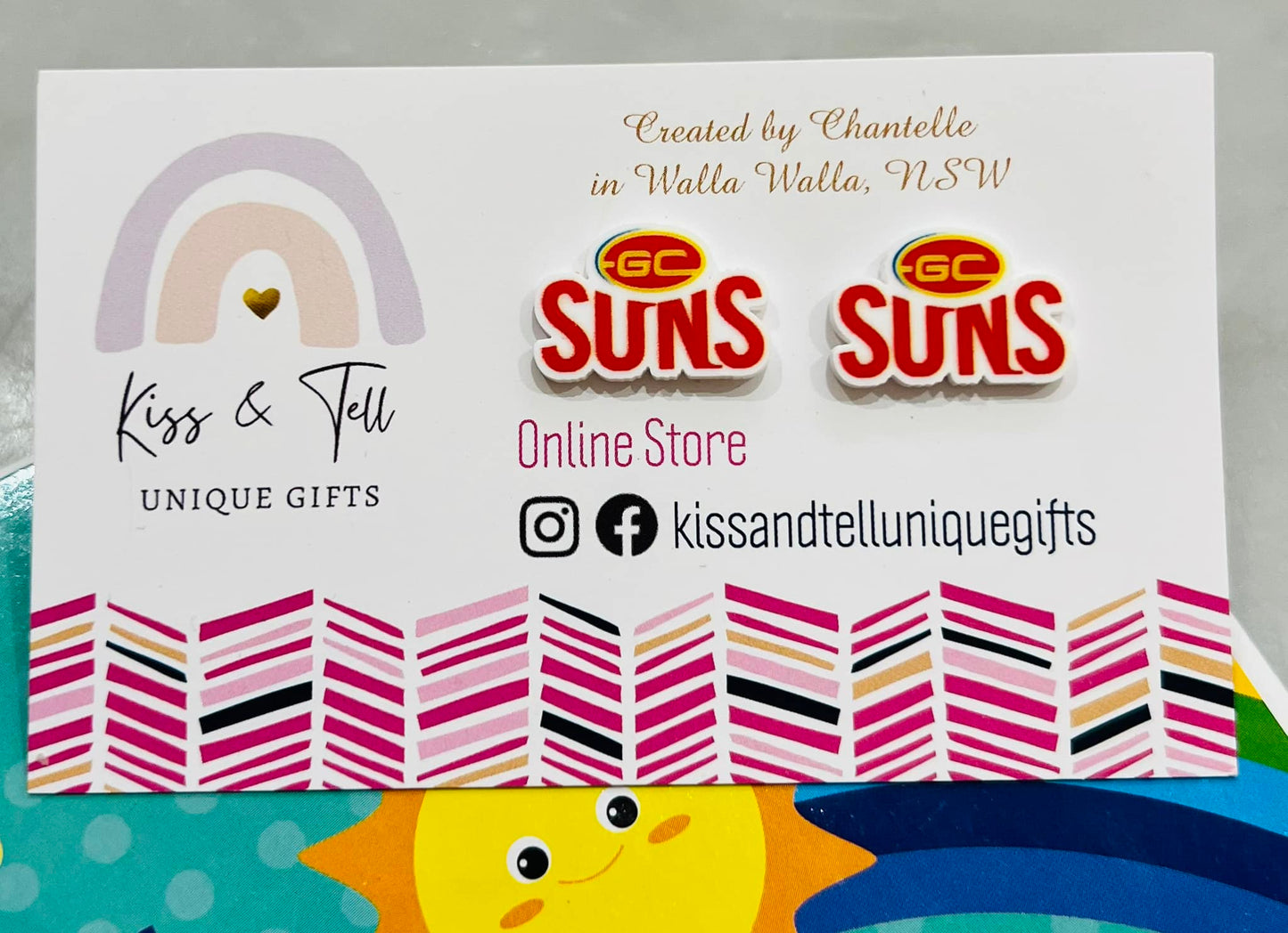 AFL Gold Coast Suns Team Stud Earrings