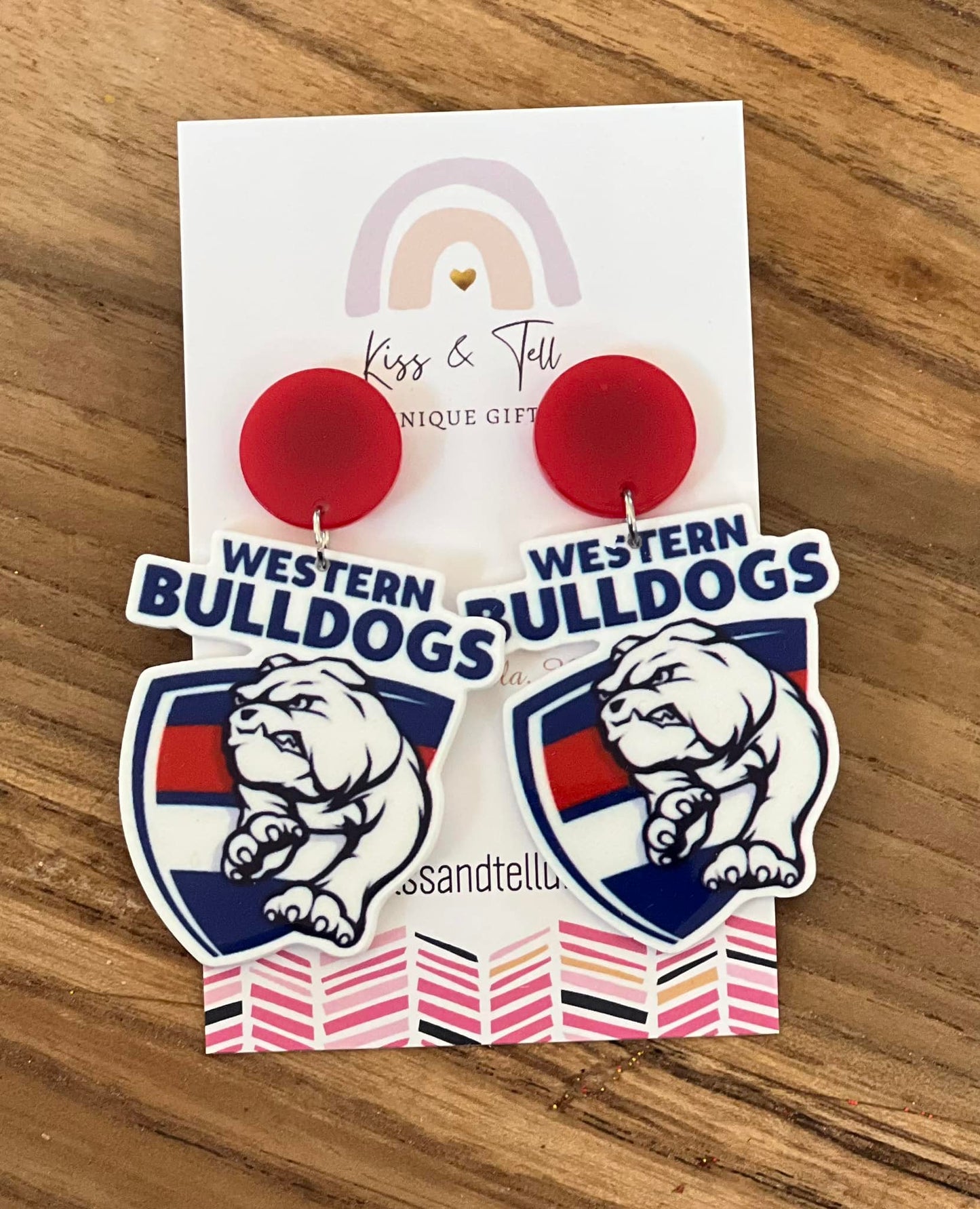 AFL Western Bulldogs Team Dangle Earrings