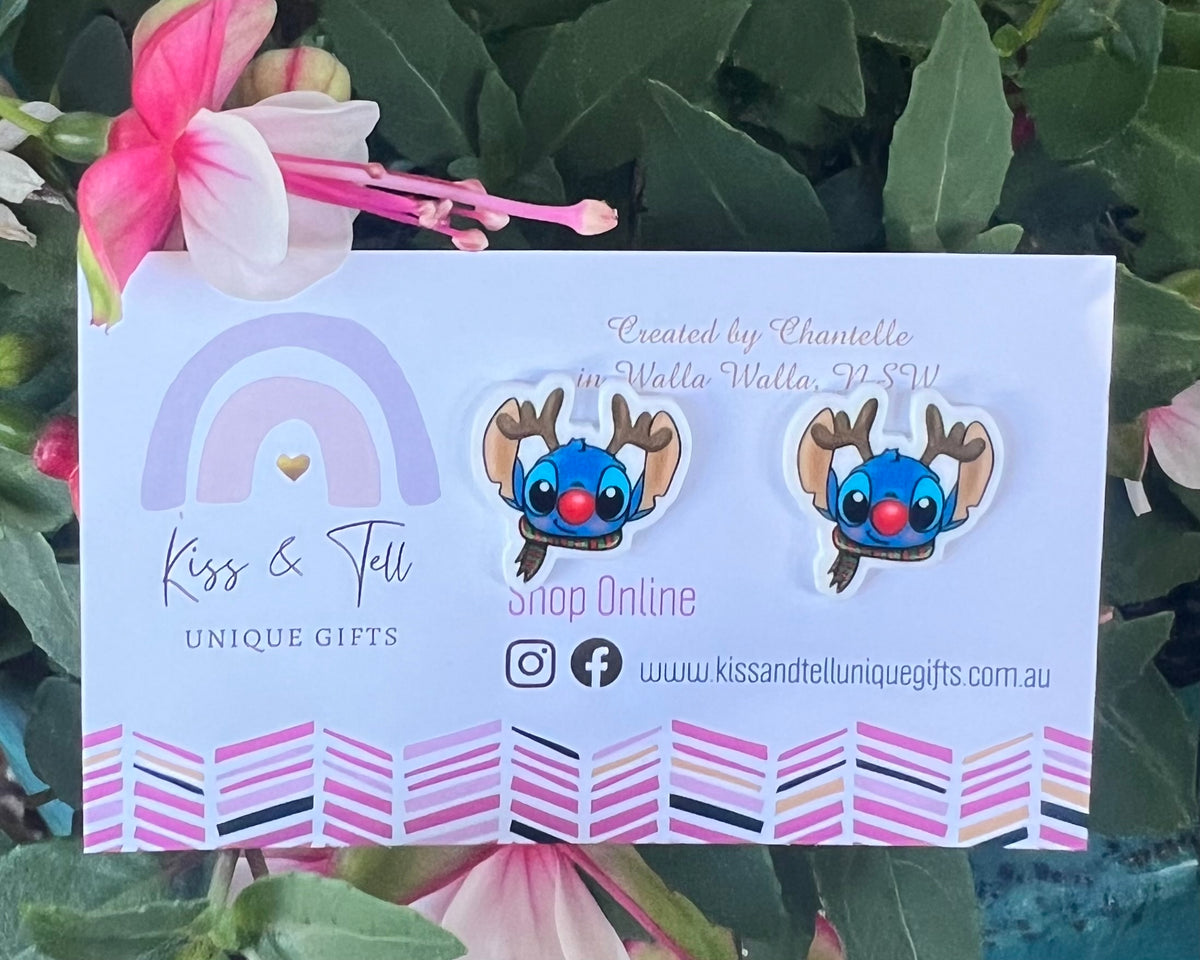 Stitch Reindeer Stud Earrings