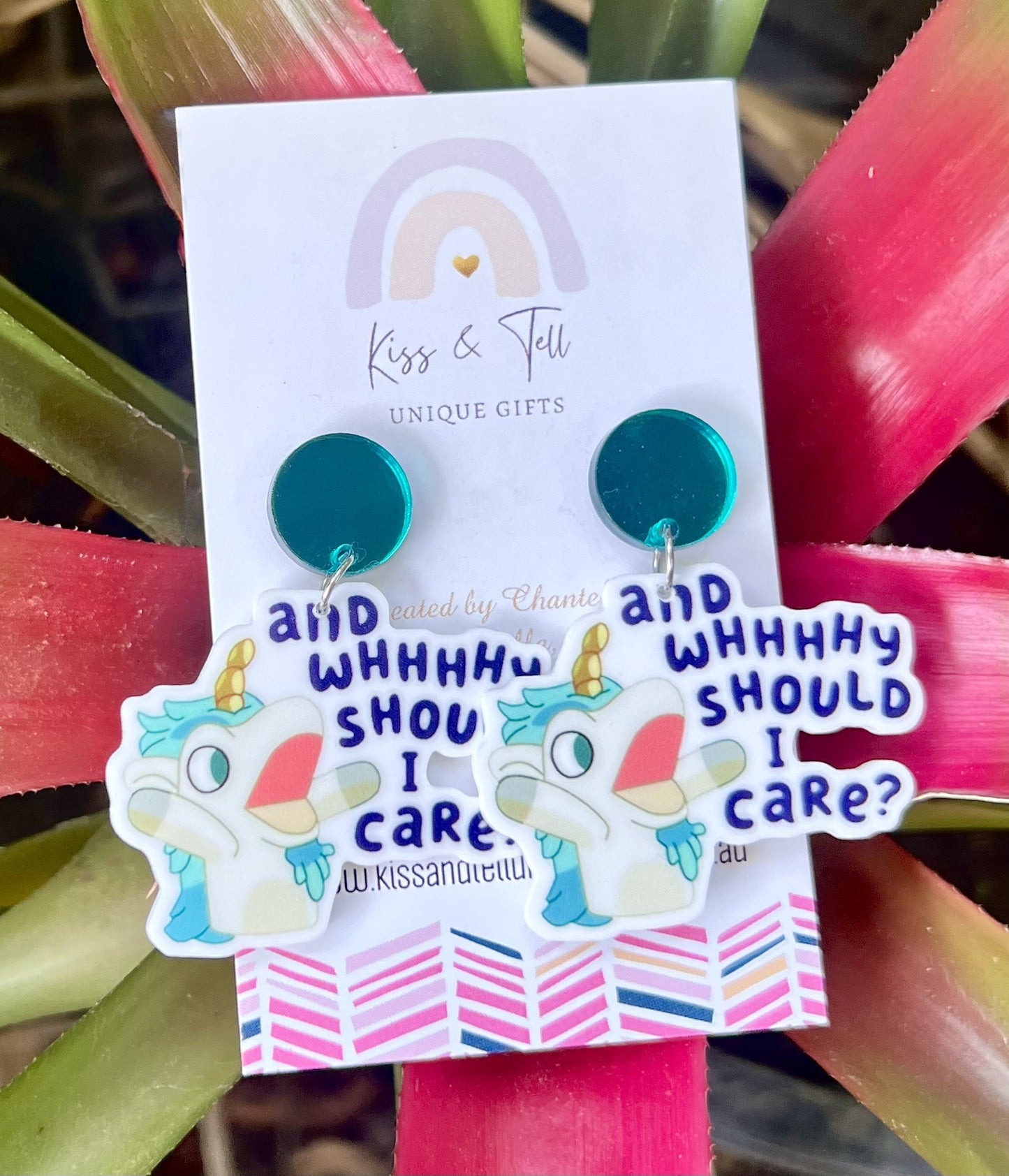 Unicorse (Bluey Puppet) Dangle Earrings