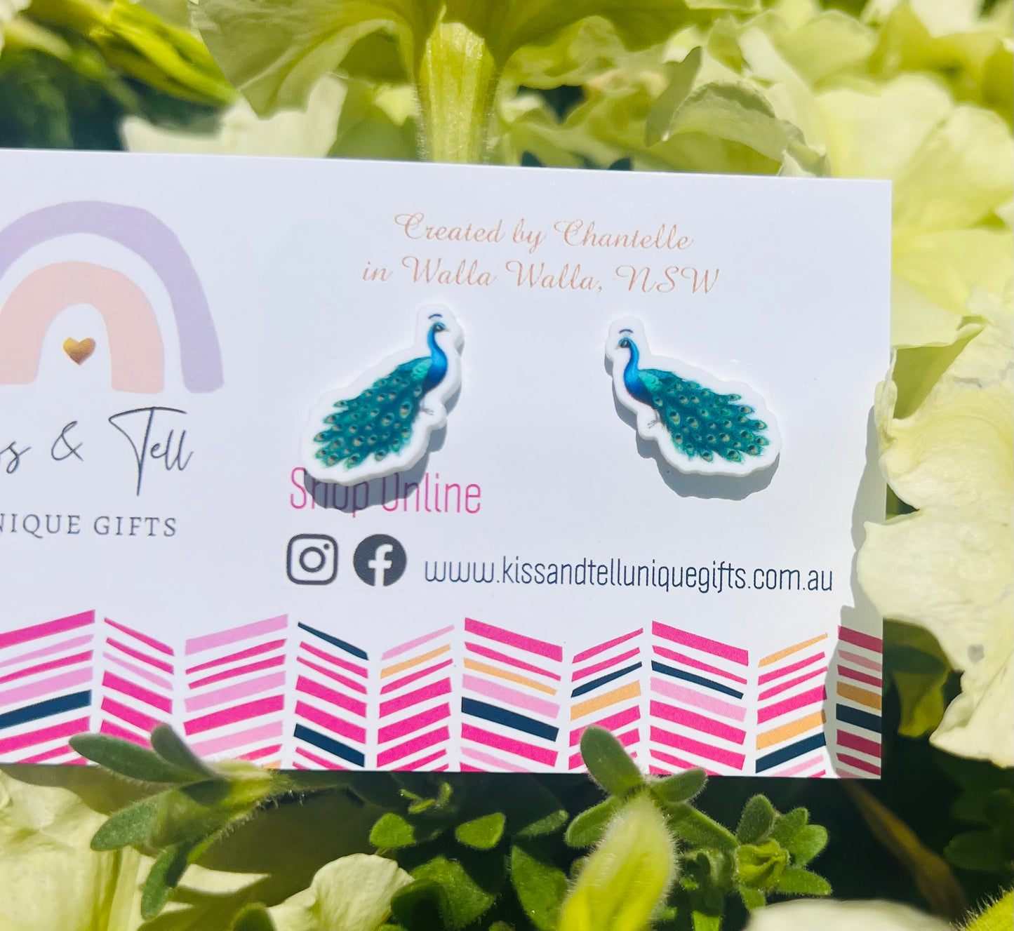 * SALE * Peacock Bird Stud Earrings