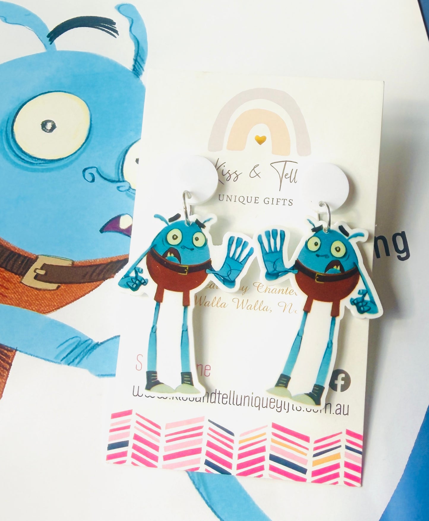 'Do Not Open This Book' Character Earrings