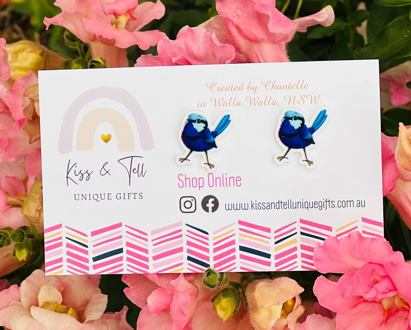 * SALE * Blue Bird Stud Earrings