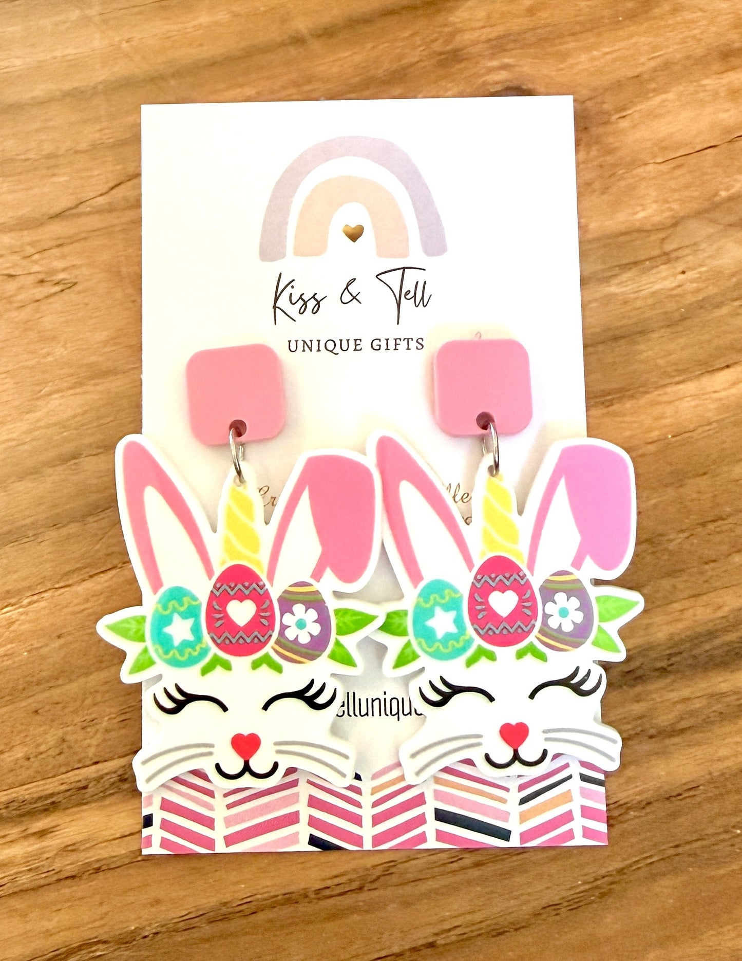 * SALE * Unicorn Easter Bunny Dangle Earrings