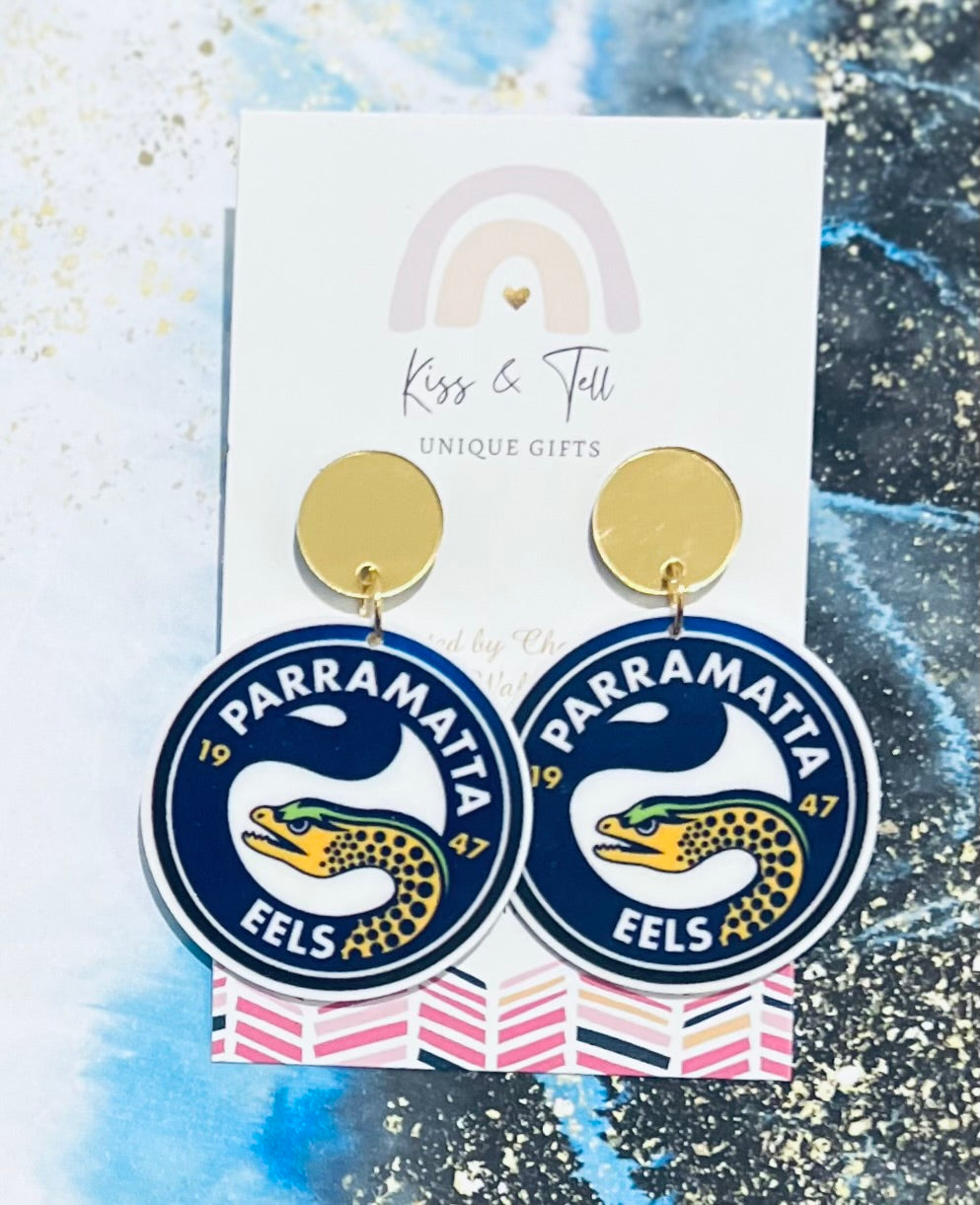 NRL Parramatta Eels Team Dangle Earrings
