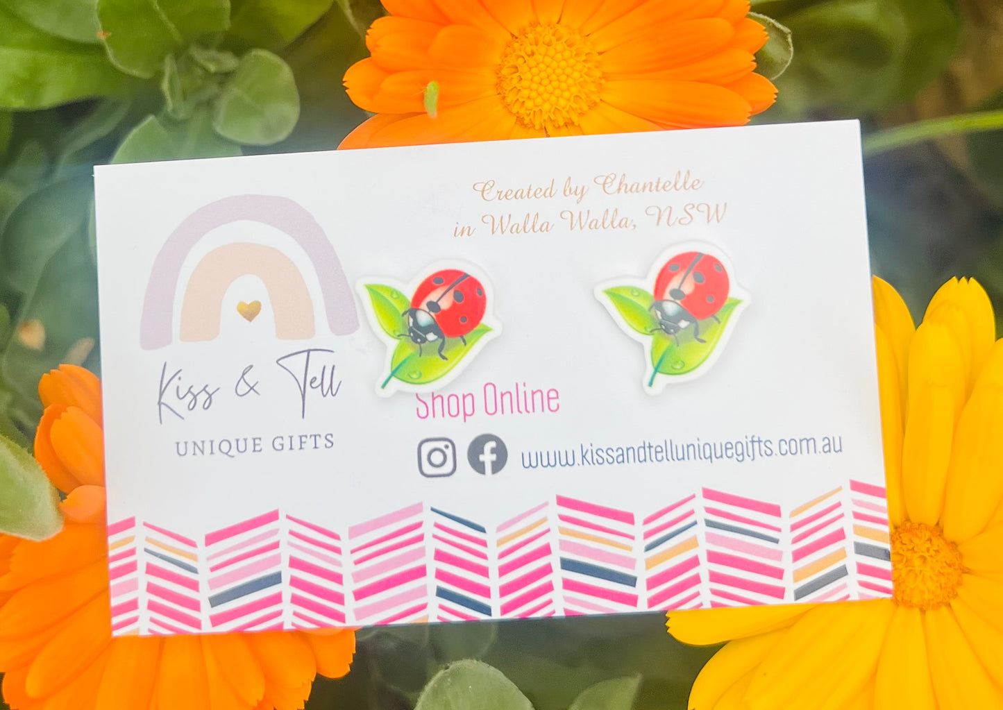 Lady Bug Stud Earrings