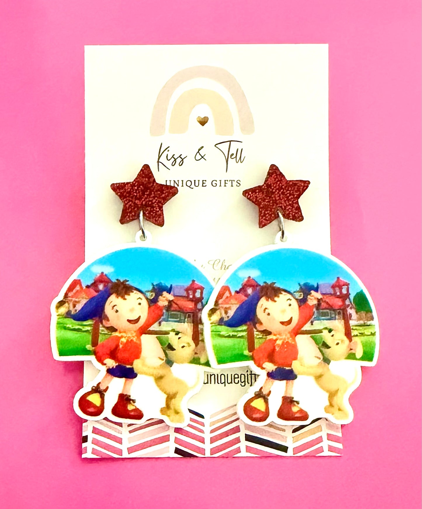 Noddy Character Dangle Earrings