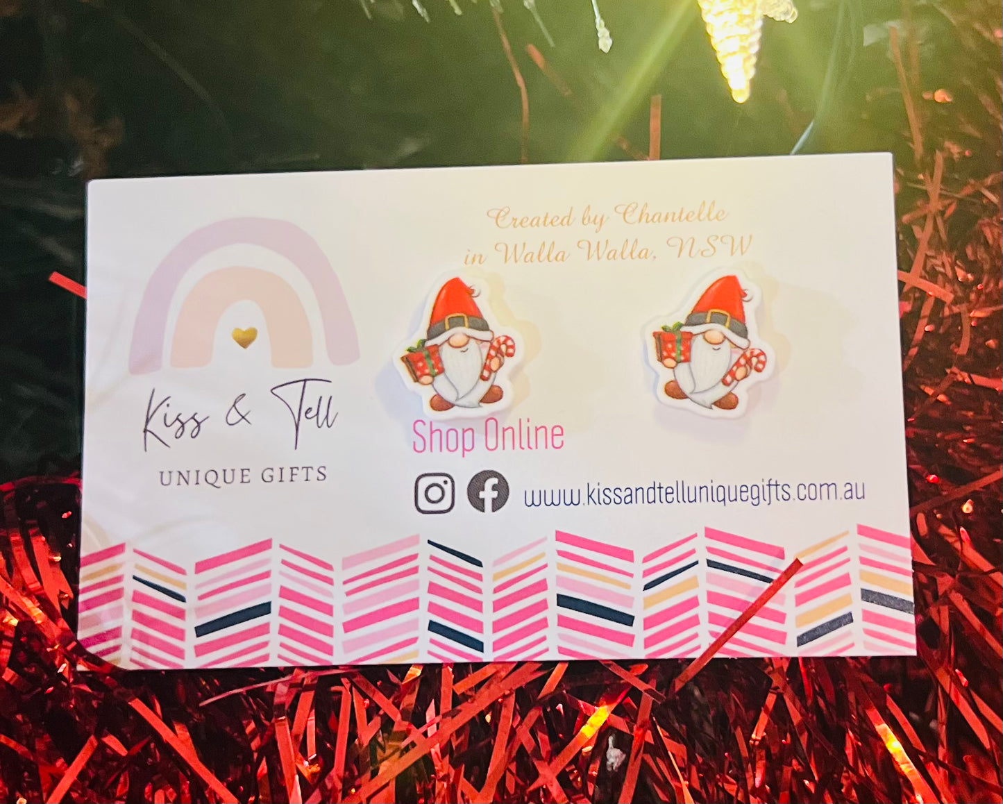 Christmas Gnome Stud Earrings