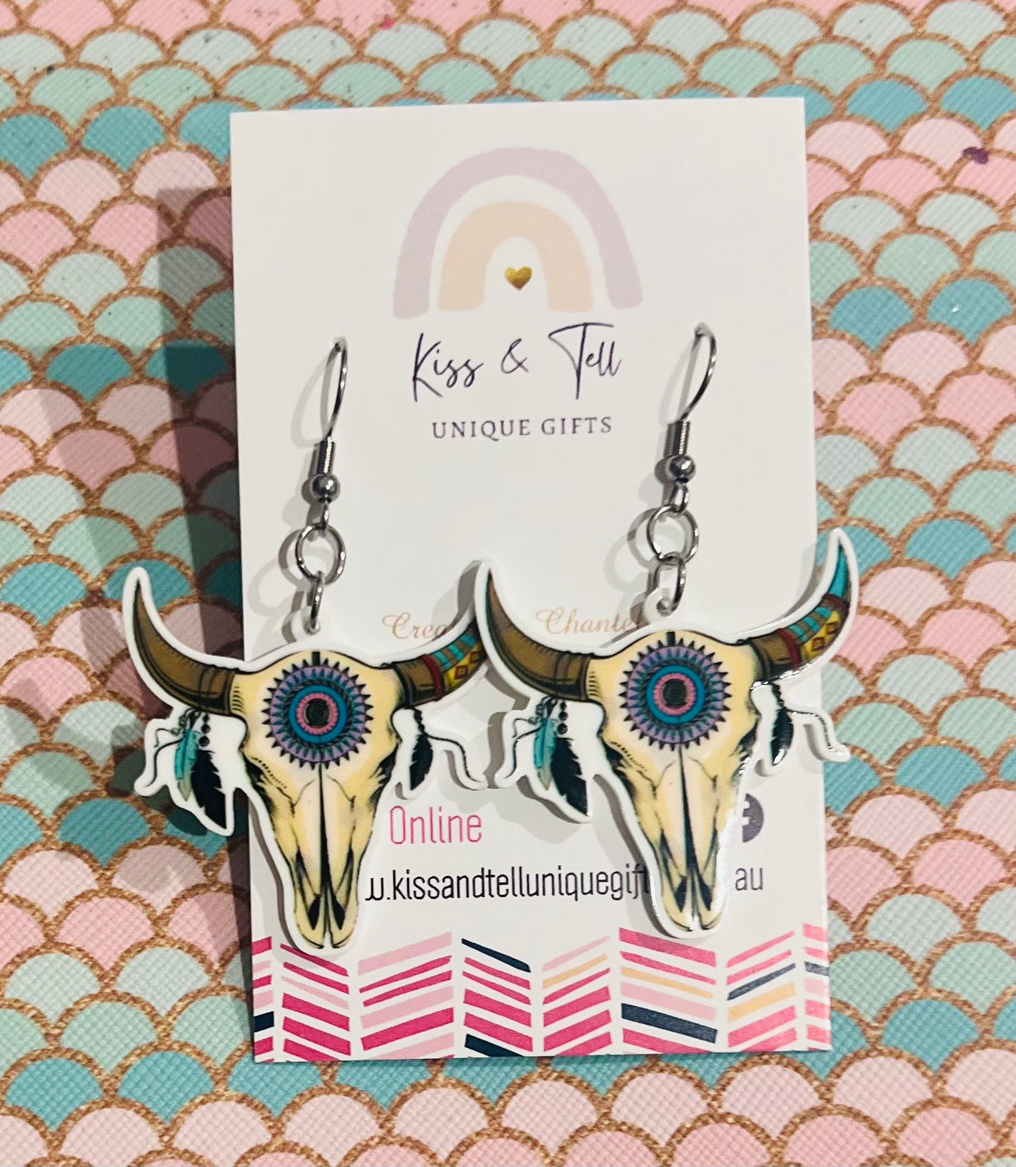 Boho Skull Dangle Earrings