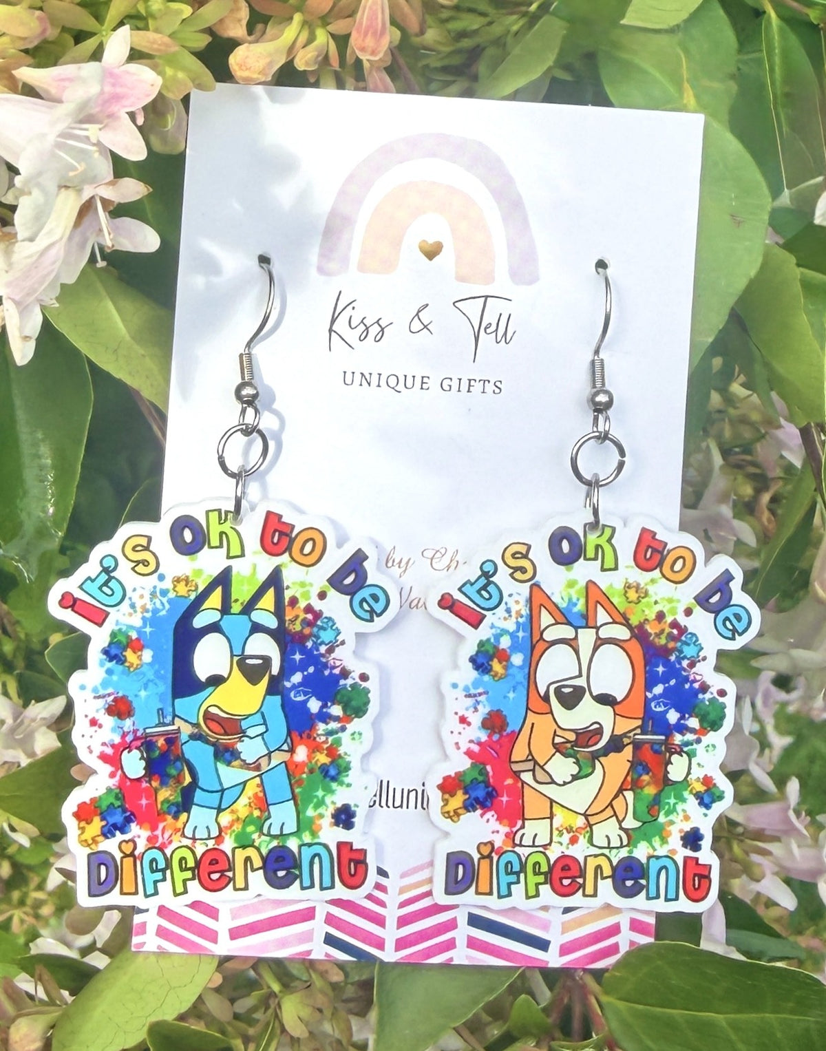 “It’s Ok To Be Different” Bluey Earrings