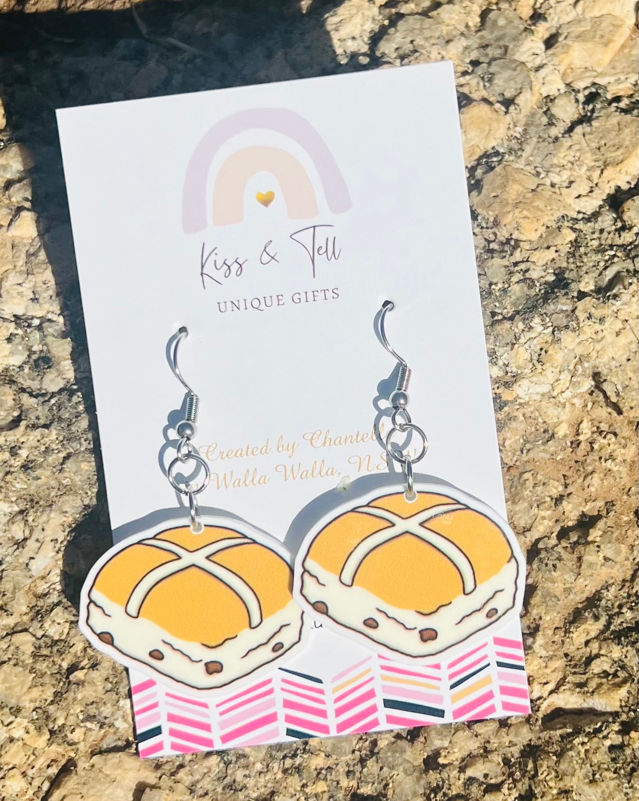 Easter Hot Cross Bun Earrings