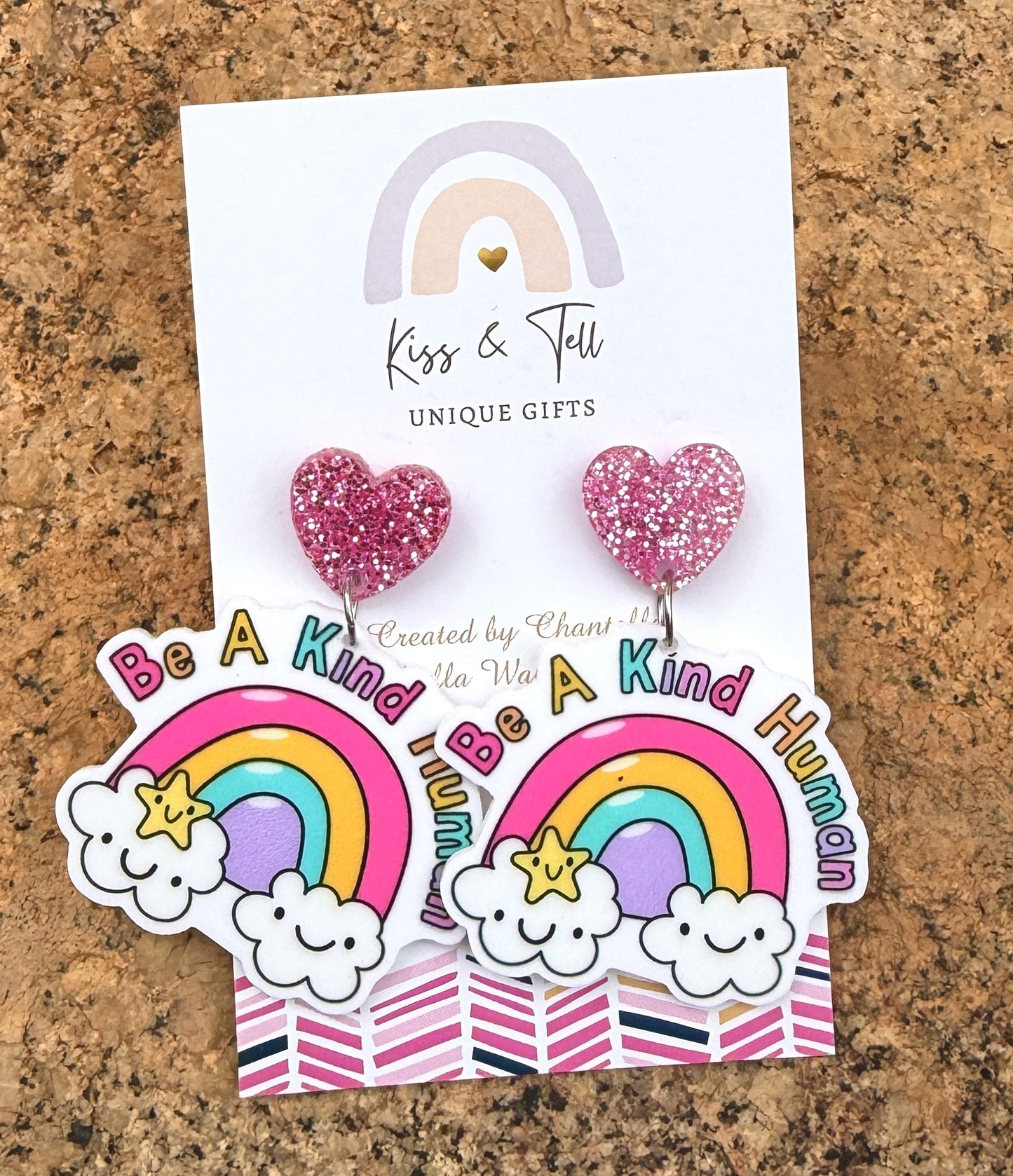 "Be A Kind Human" Dangle Earrings