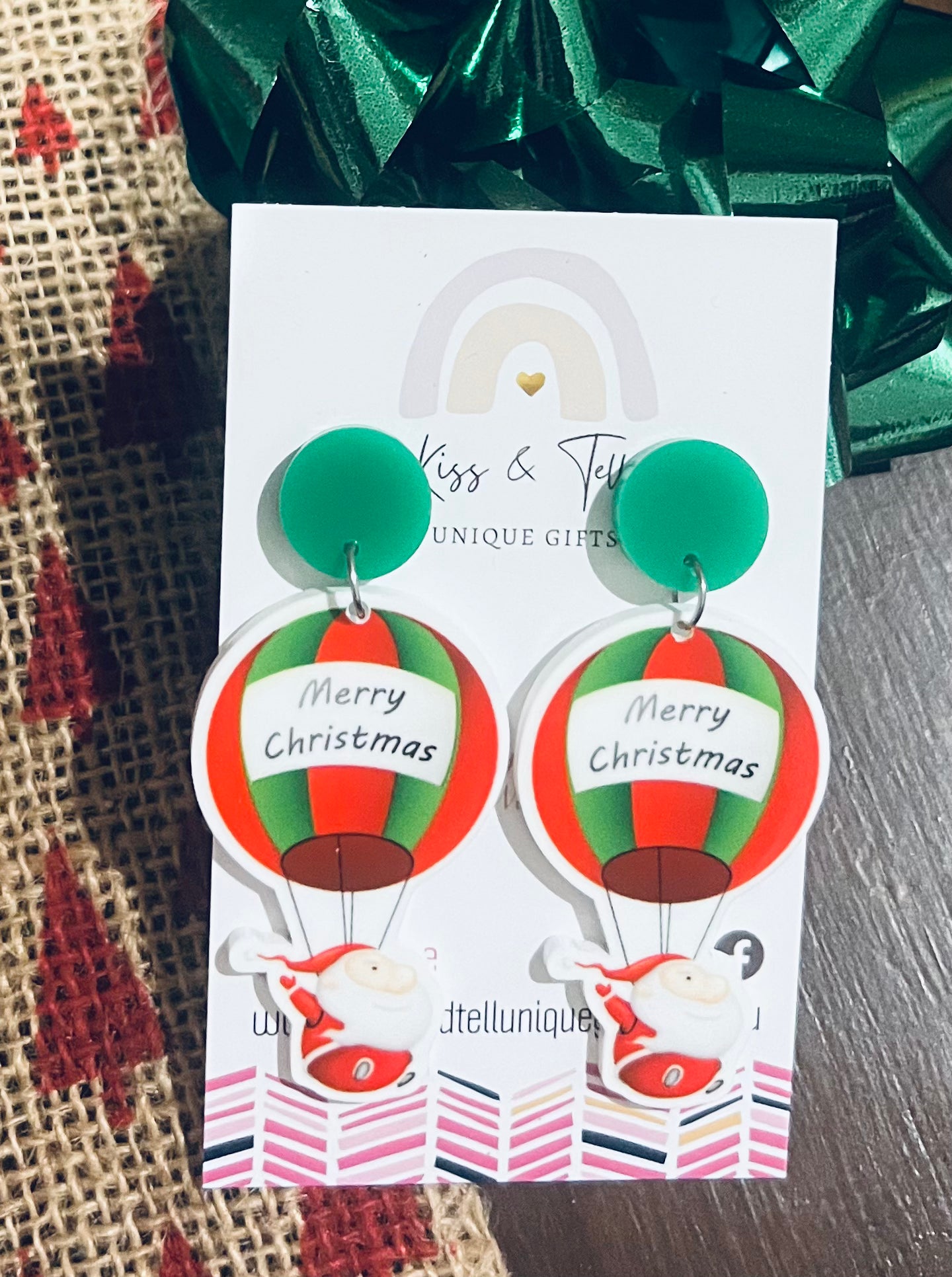 * SALE * Santa Parachute Dangle Earrings