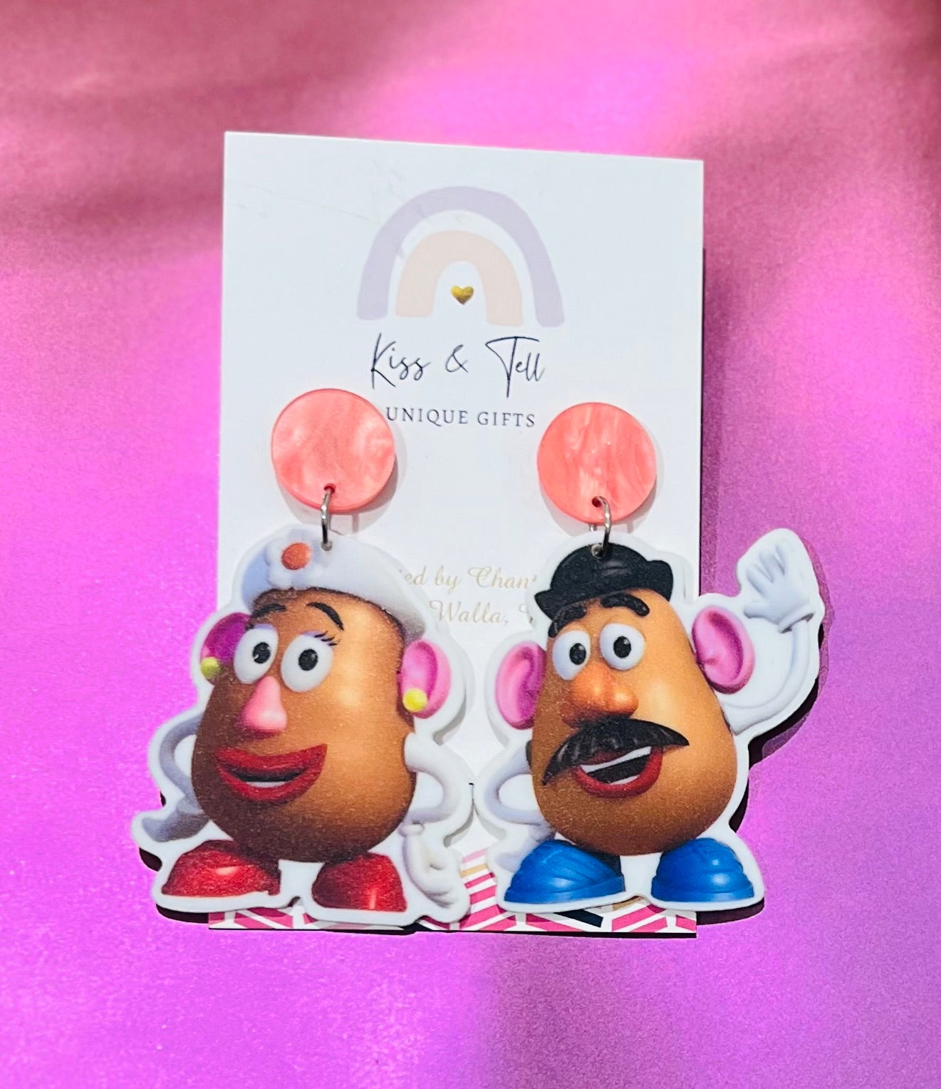 Mr & Mrs Potato Head Dangle Earrings