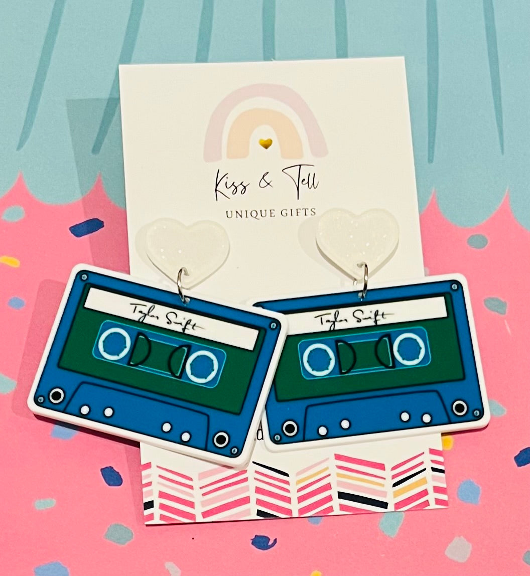 Taylor Cassette Tape Dangle Earrings