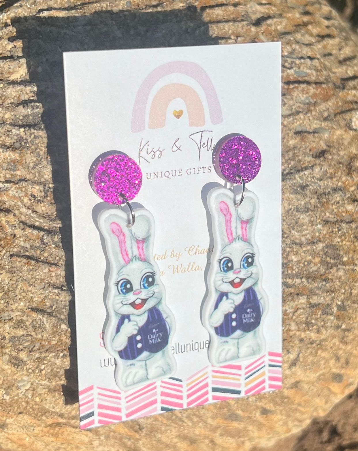Cadbury Chocolate Bunny Dangle Earrings