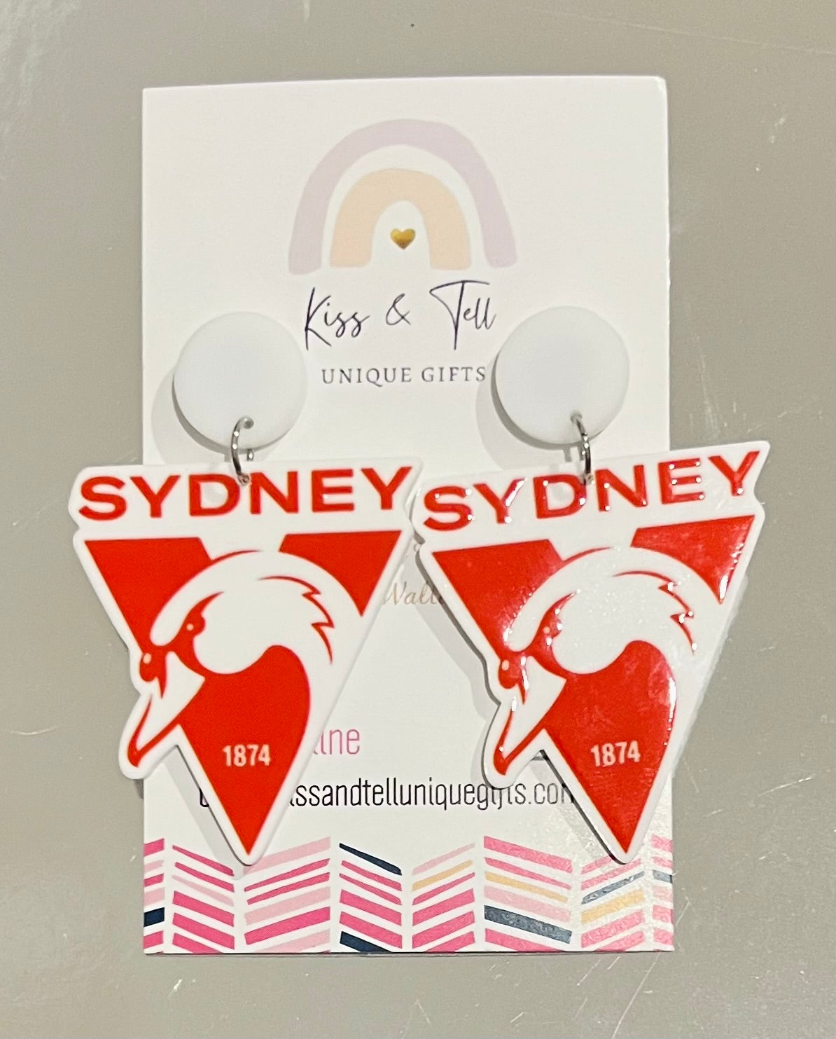 AFL Sydney Swans Team Dangle Earrings