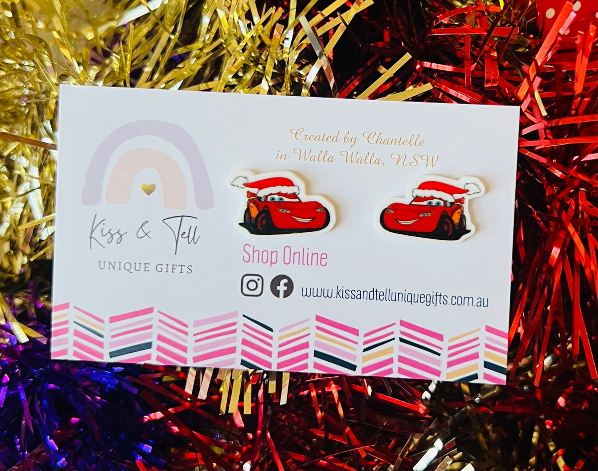 Christmas McQueen Car Stud Earrings