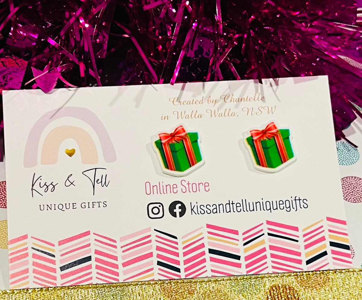 * SALE * Christmas Present Stud Earrings