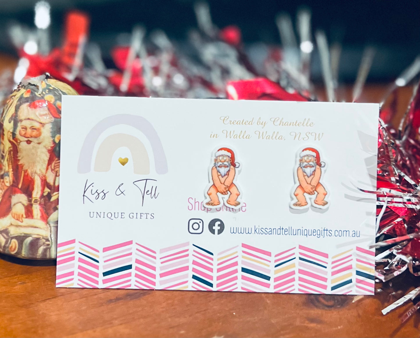 Cheeky Santa Stud Earrings