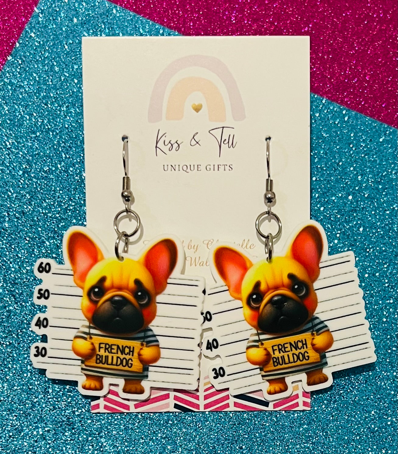 Funny French Bulldog Dangle Earrings