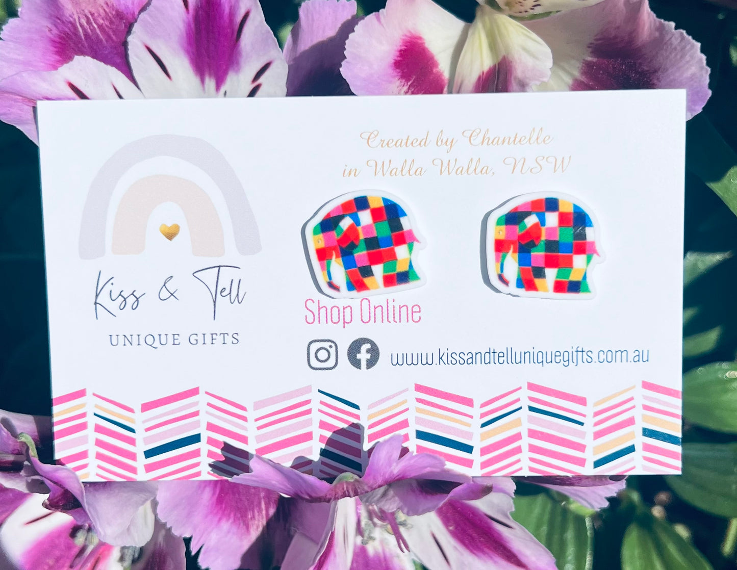 * SALE * Elmer the Elephant Stud Earrings