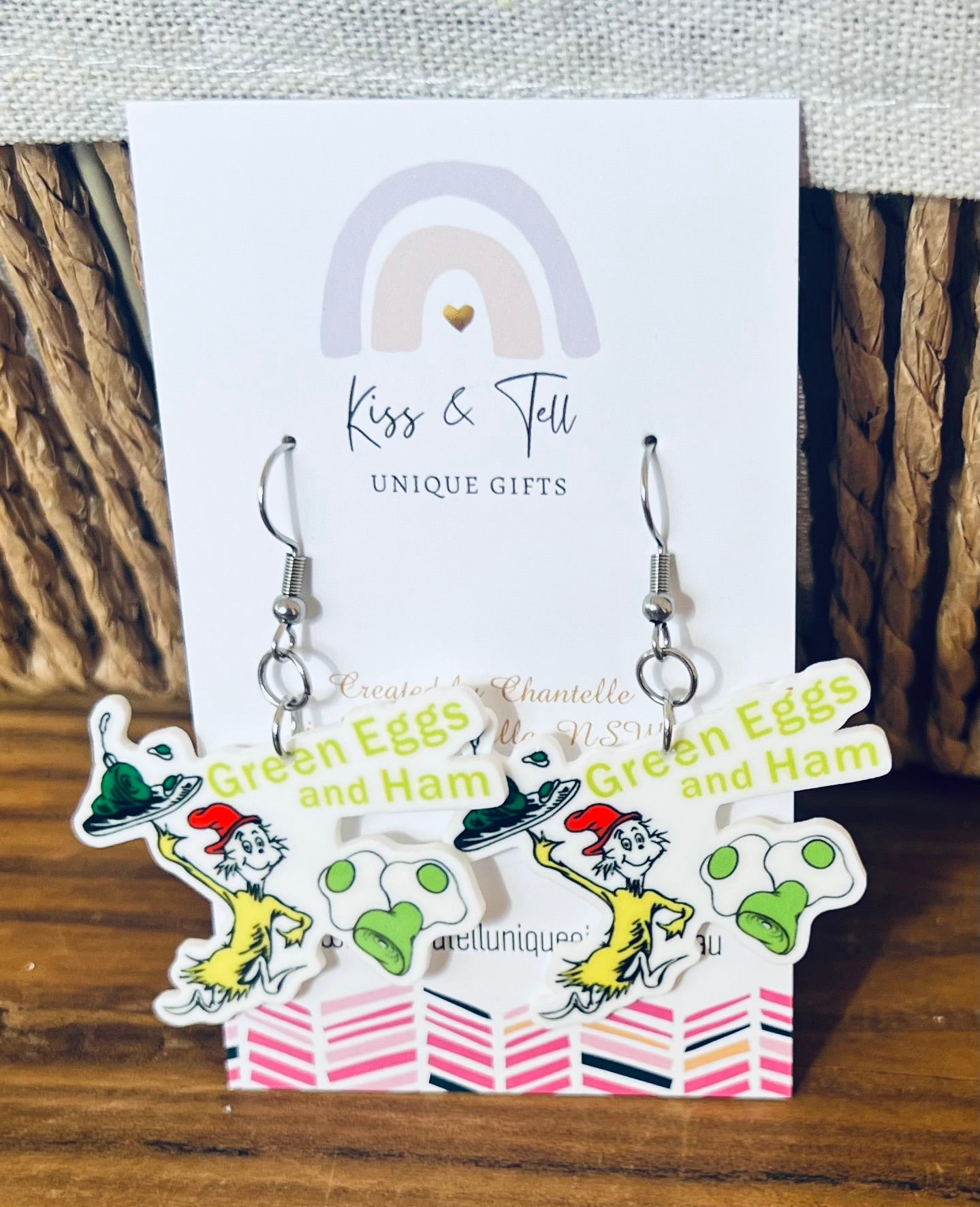 'Green Eggs & Ham' Seuss Book Earrings
